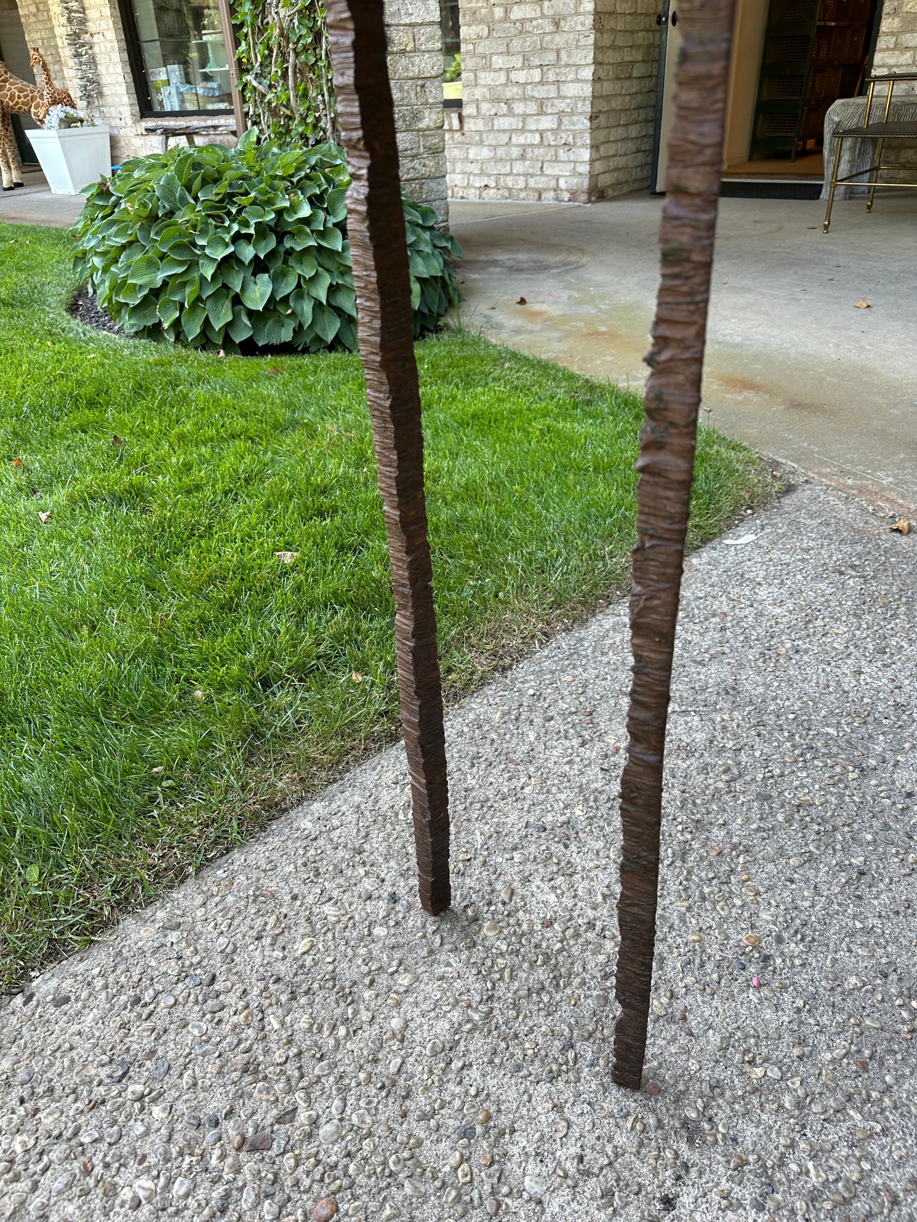 P. Watson Brutal Torch Cut Iron & Concrete Garden Console Table For Sale 1