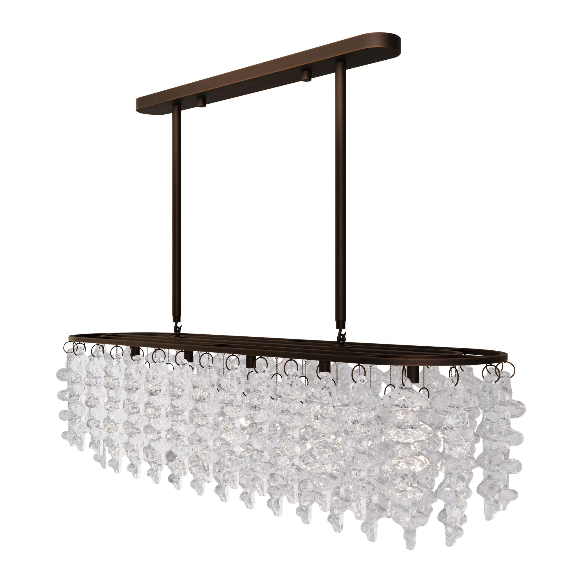 BRUTALE Venetian Glass Dining Chandelier By LUXE In New Condition For Sale In Los Angeles, CA