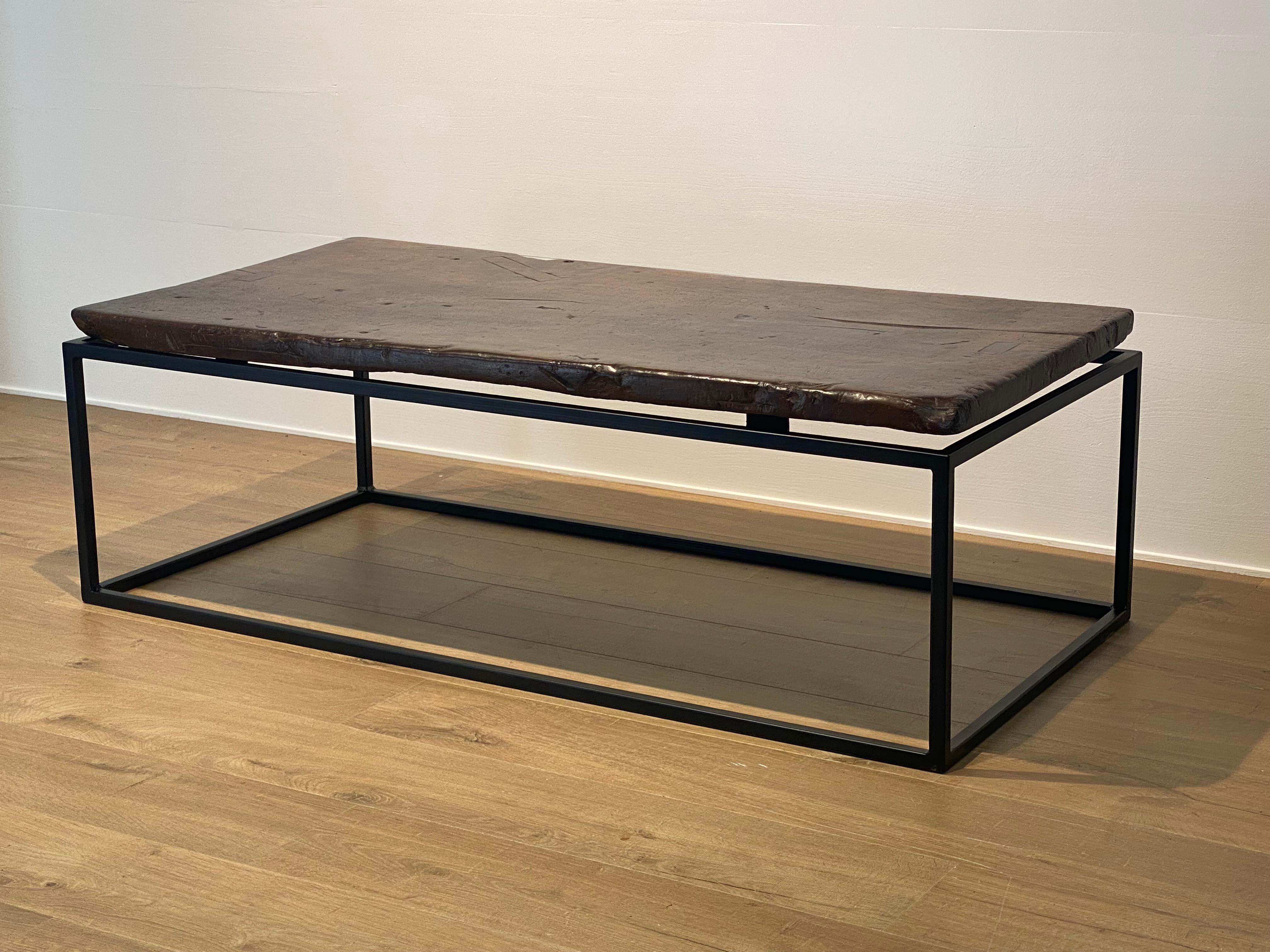 Polished Brutalis, Modern Wooden Coffee Table For Sale