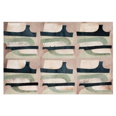 Tappeto geometrico moderno e brutalista personalizzabile Greene & Greene & Greene, Taupe Piccolo