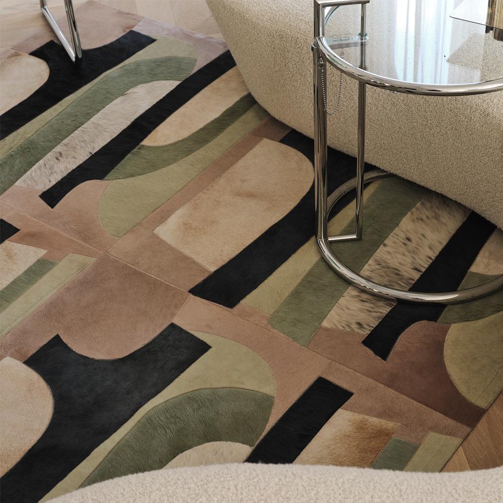 Alfombra Brutalista, Moderna Geométrica Personalizable Verde, Azul Marino, Topo XXLarge en Nuevo estado para la venta en Charlotte, NC