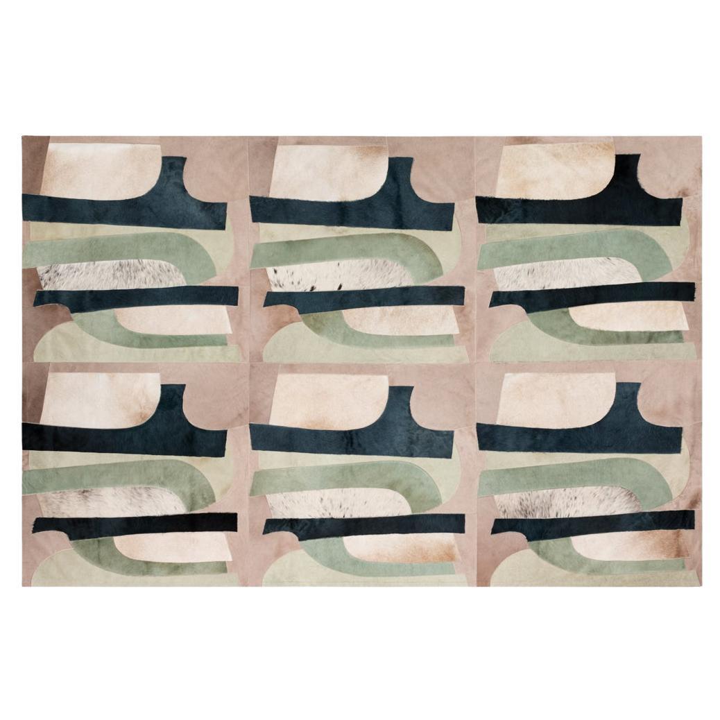 Alfombra Brutalista, Moderna Geométrica Personalizable Verde, Azul Marino, Topo XXLarge en venta