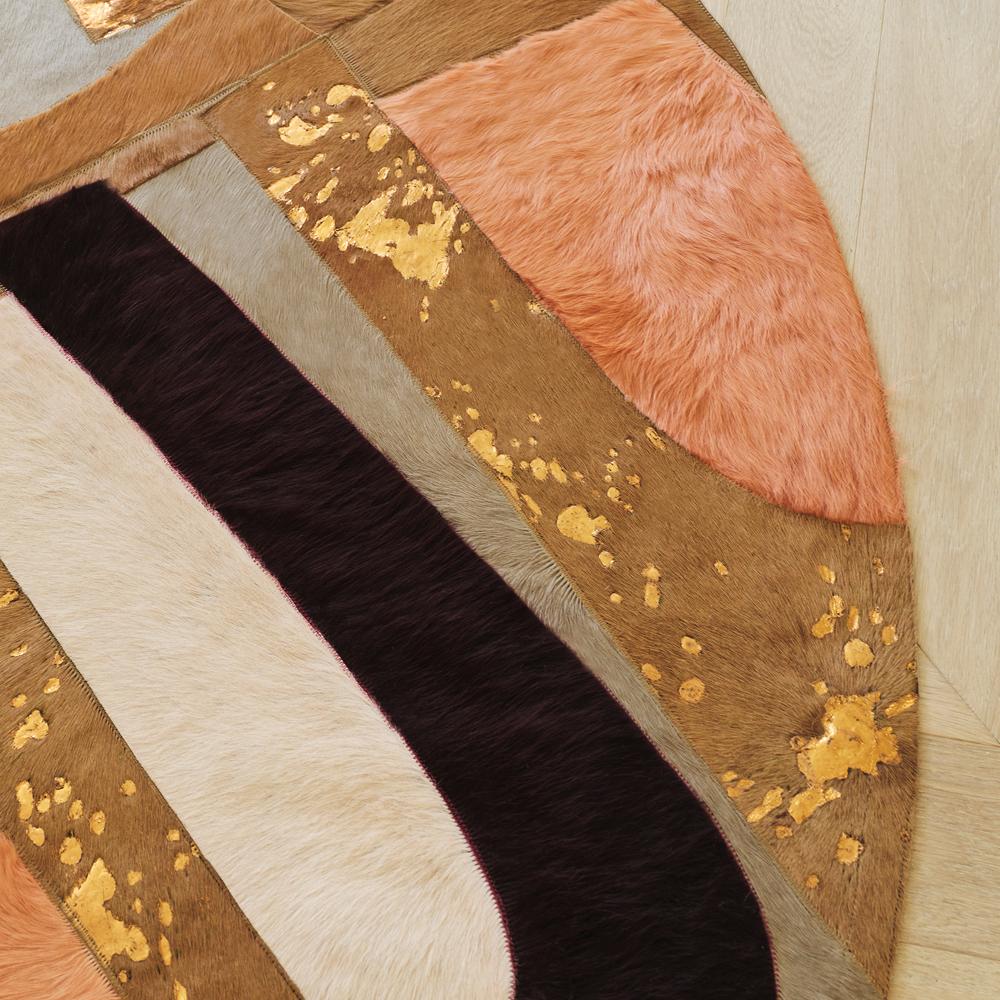 Machine-Made Brutalist, Modern Geometric Customizable Caramel, Apricot, Tan Rug Small For Sale