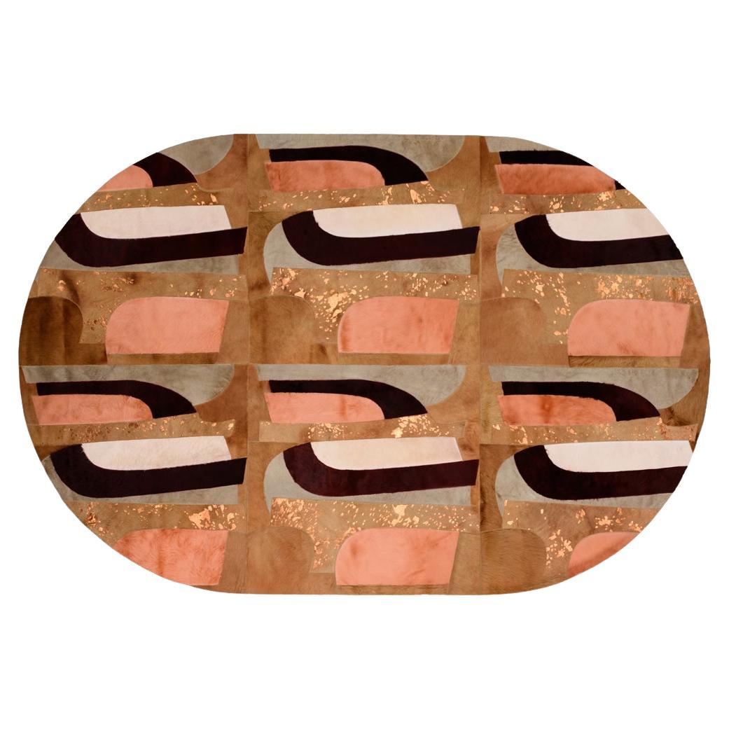 Brutalist, Modern Geometric Customizable Caramel, Apricot, Tan Rug Small For Sale