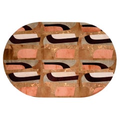 Tappeto geometrico moderno e brutalista personalizzabile Caramel, Apricot, Tan Piccolo