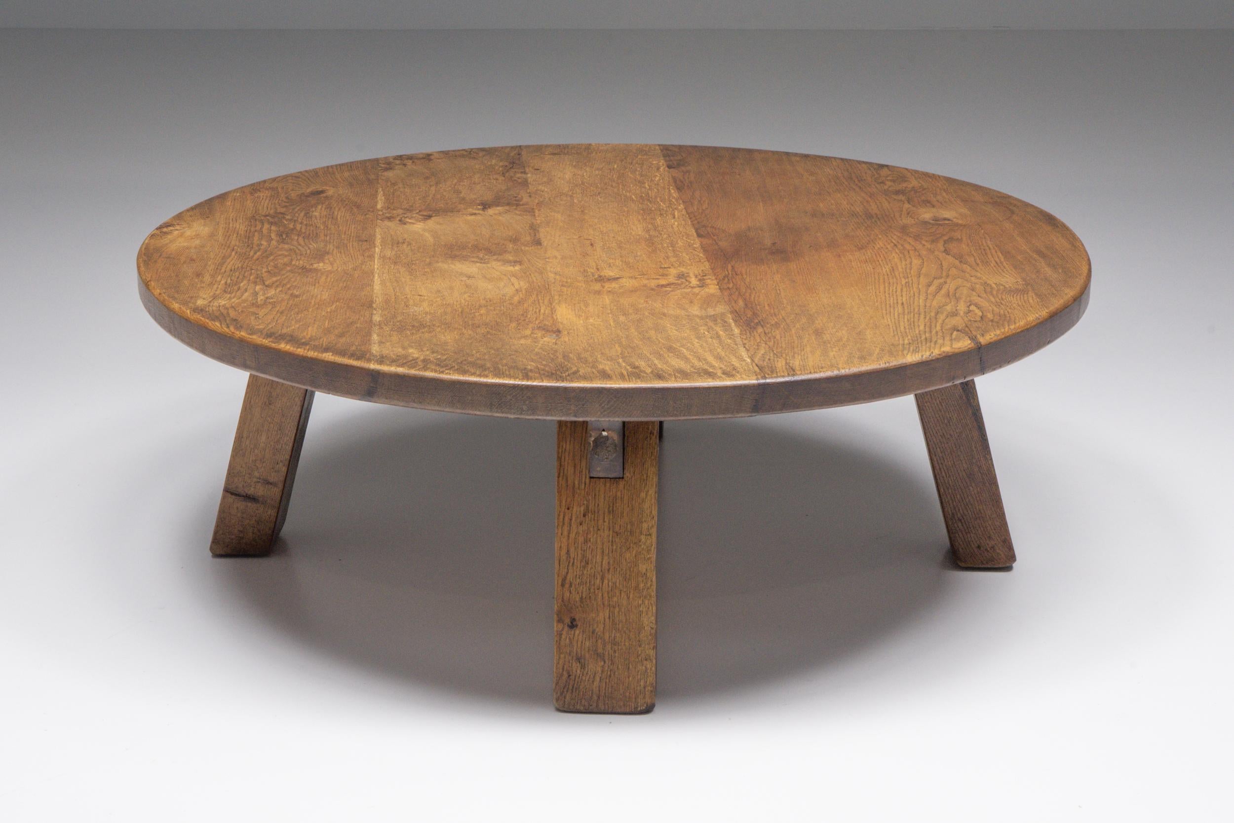 Brutalist Brutalism Round Coffee Table, the Netherlands, Wabi-Sabi Inspired, 1970's