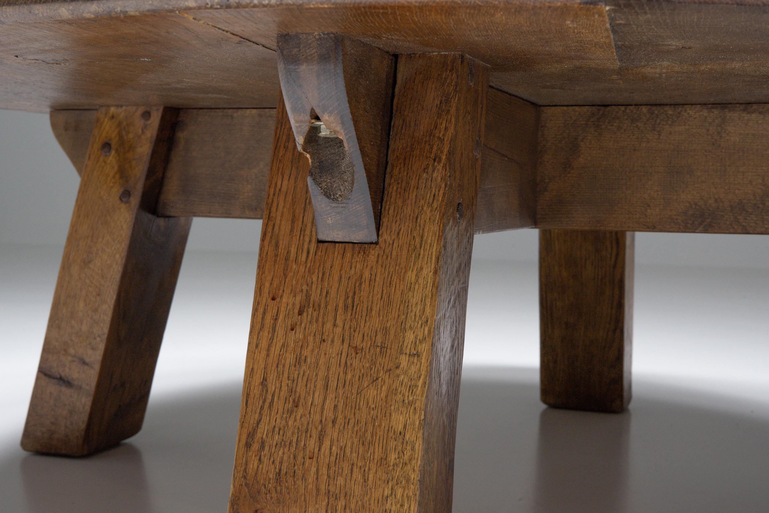 Late 20th Century Brutalism Round Coffee Table, the Netherlands, Wabi-Sabi Inspired, 1970's