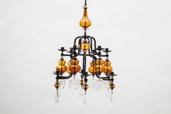 Candelabro brutalista a 12 bracci di Erik Hogland per Boda, Svezia