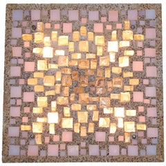 Applique brutaliste de 16 pouces et verre de Murano encastré de Poliarte attr., années 1960