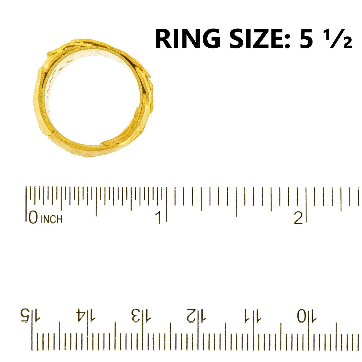 Brutalist 18 Karat and 22 Karat Gold Ring In Excellent Condition In Litchfield, CT