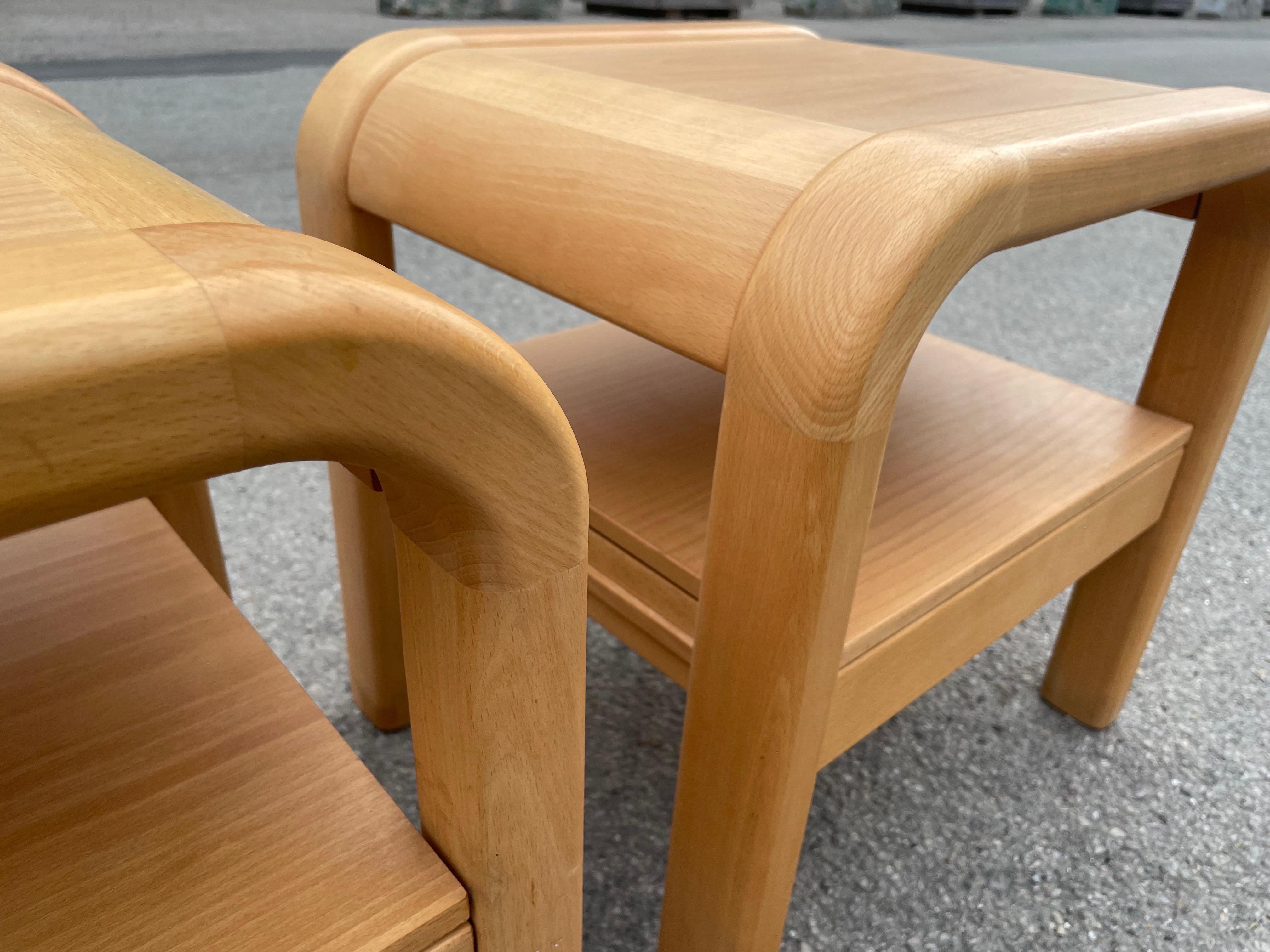 Late 20th Century Brutalist 1990´s Night stands from Dansh designer Villy Nørgaard, modern simple. For Sale