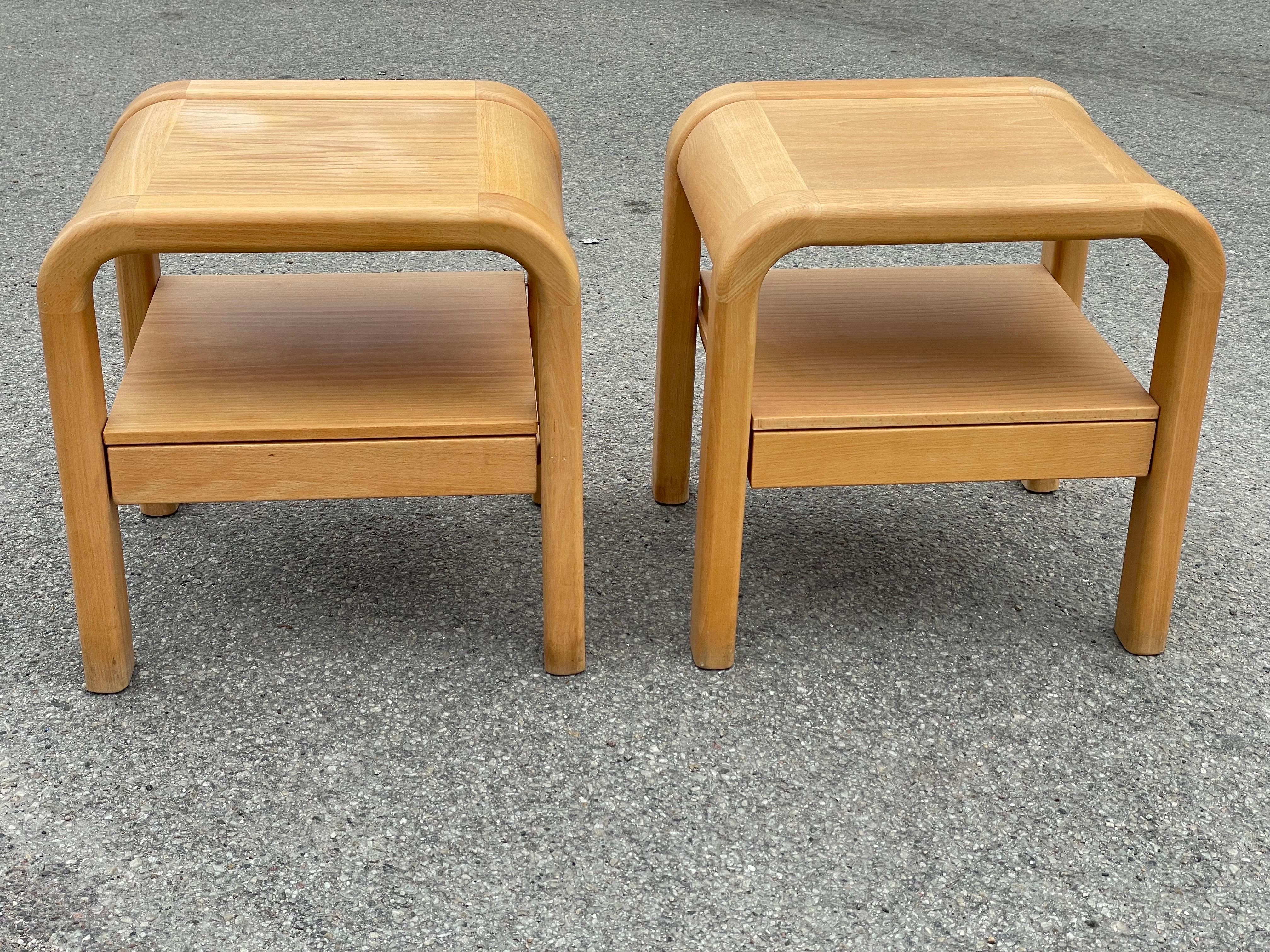 Brutalist 1990´s Night stands from Dansh designer Villy Nørgaard, modern simple. For Sale 2