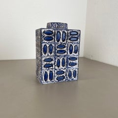 Vase brutaliste « CARPRI » de 24,5 cm en Fat Lava multicolore, signé SCHLOSSBERG, Allemagne, 1970