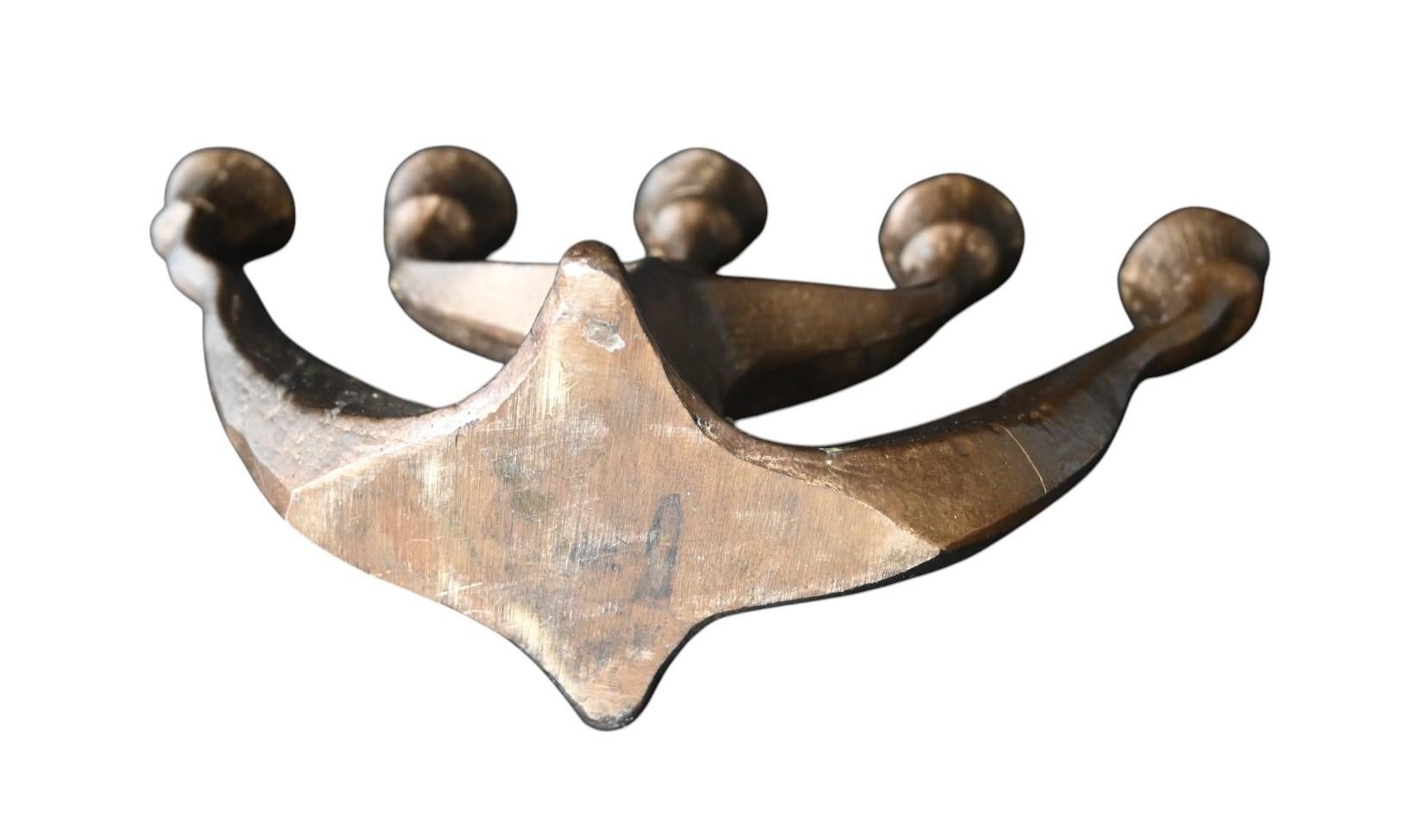Brutalistischer 5-armiger Kerzenleuchter aus Bronze von Horst Dalbeck (hdv), Deutschland, 1960er Jahre im Angebot 1