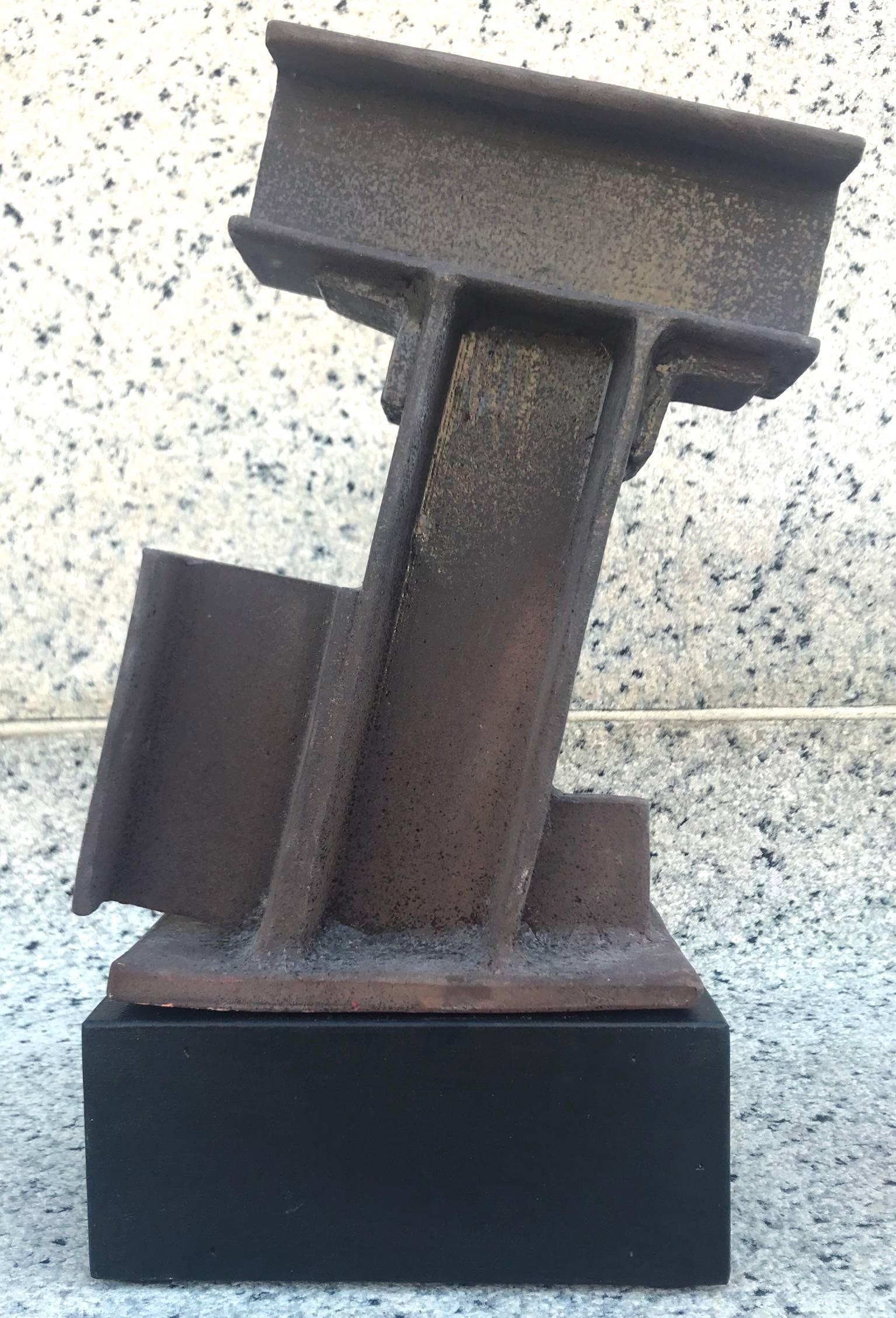 Brutalist Abstract 1970s Ceramic I-Beam Sculpture after Mark Disuvero 1