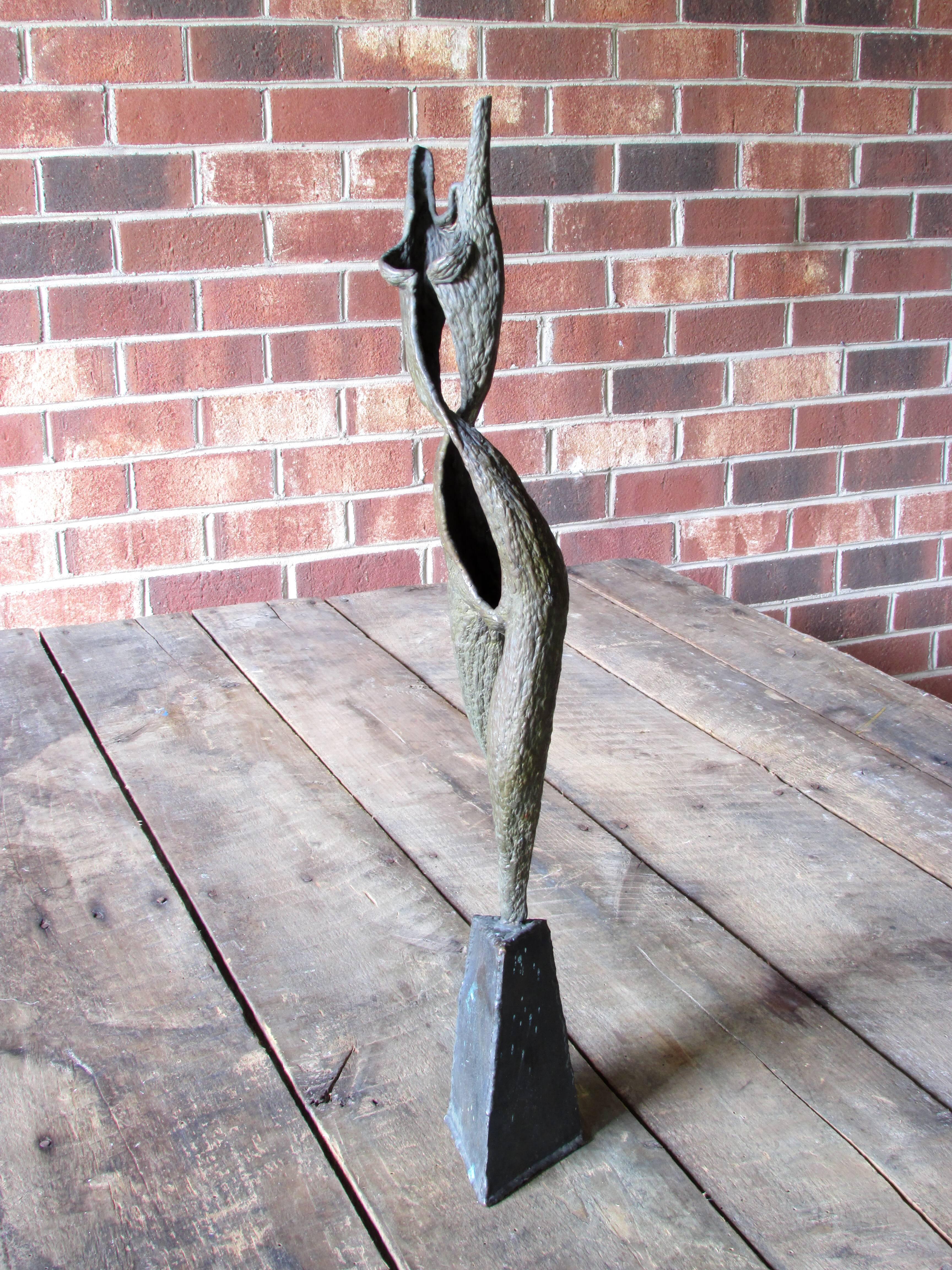 Brutalist Abstract Bronze Nude Sculpture In Excellent Condition For Sale In High Point, NC