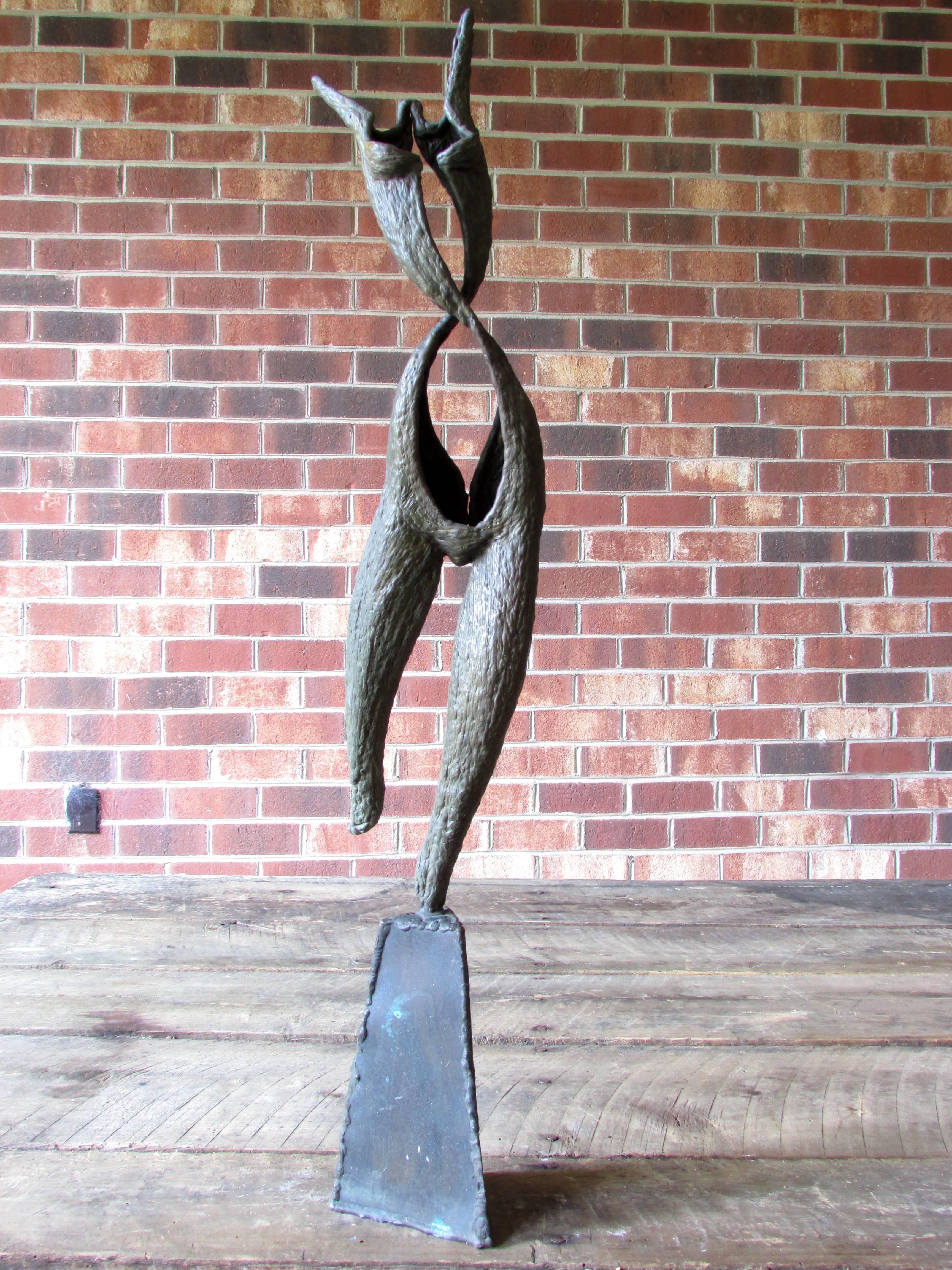 Mid-20th Century Brutalist Abstract Bronze Nude Sculpture For Sale