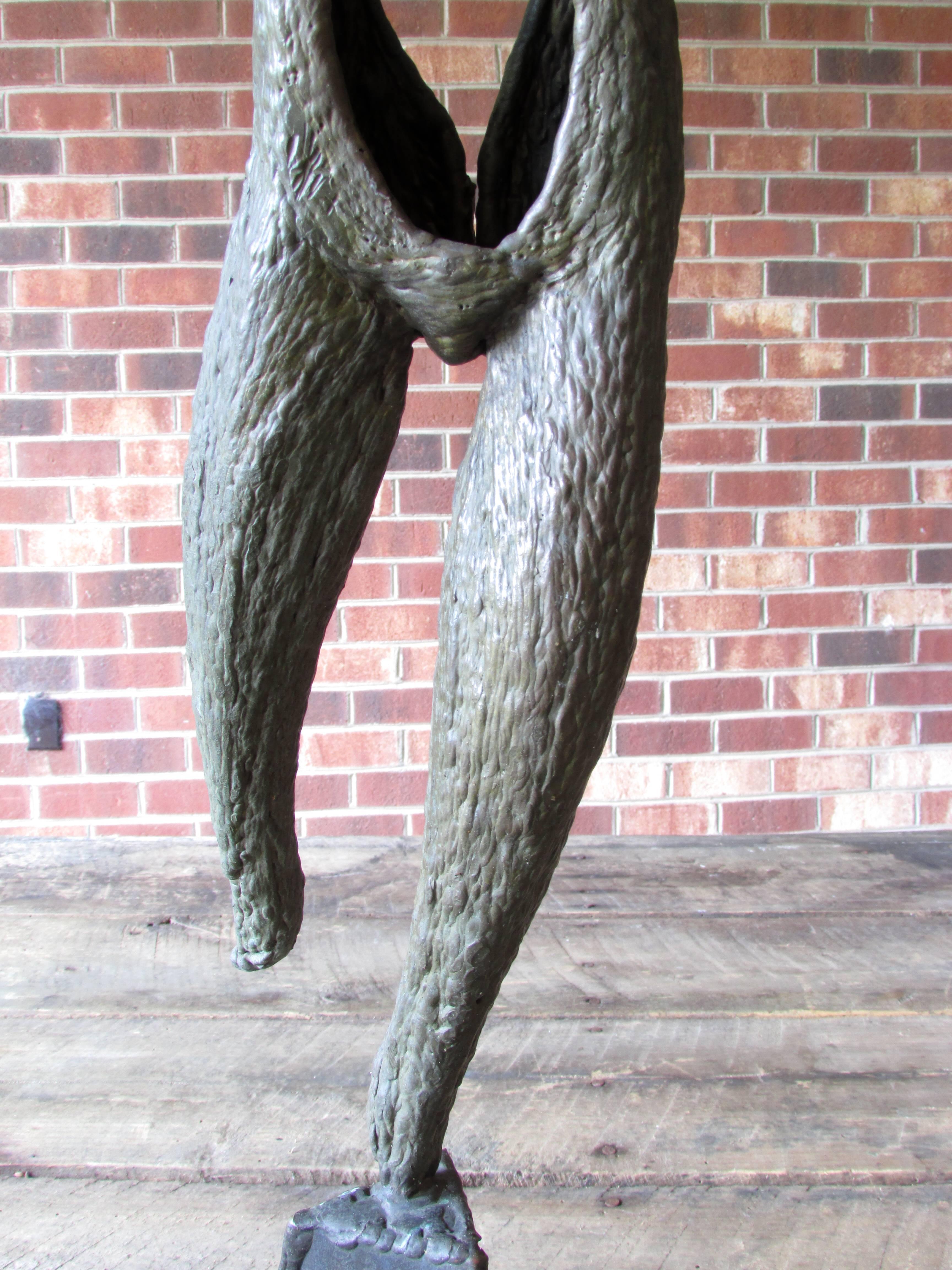 Brutalist Abstract Bronze Nude Sculpture For Sale 2