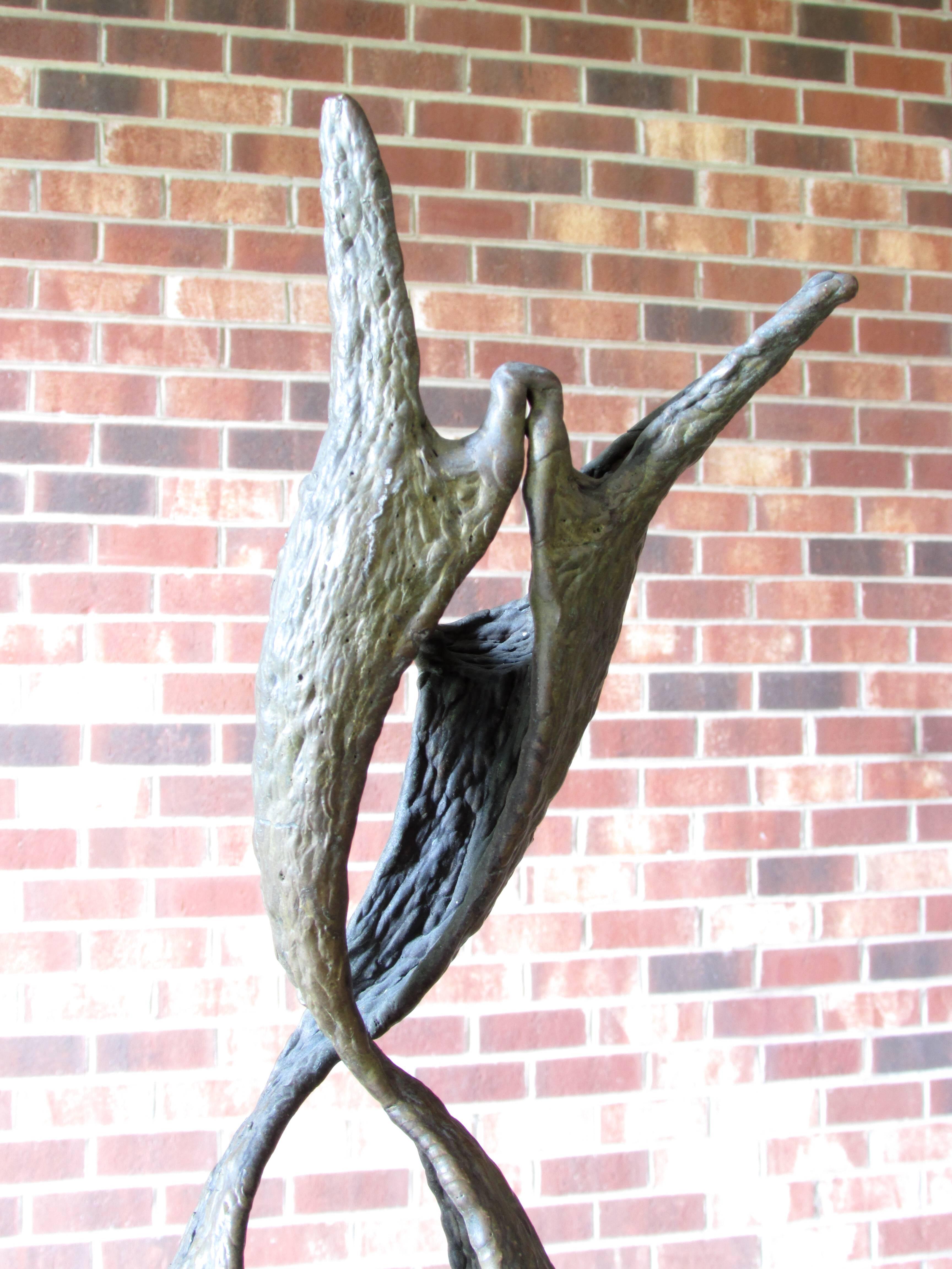Brutalist Abstract Bronze Nude Sculpture For Sale 5