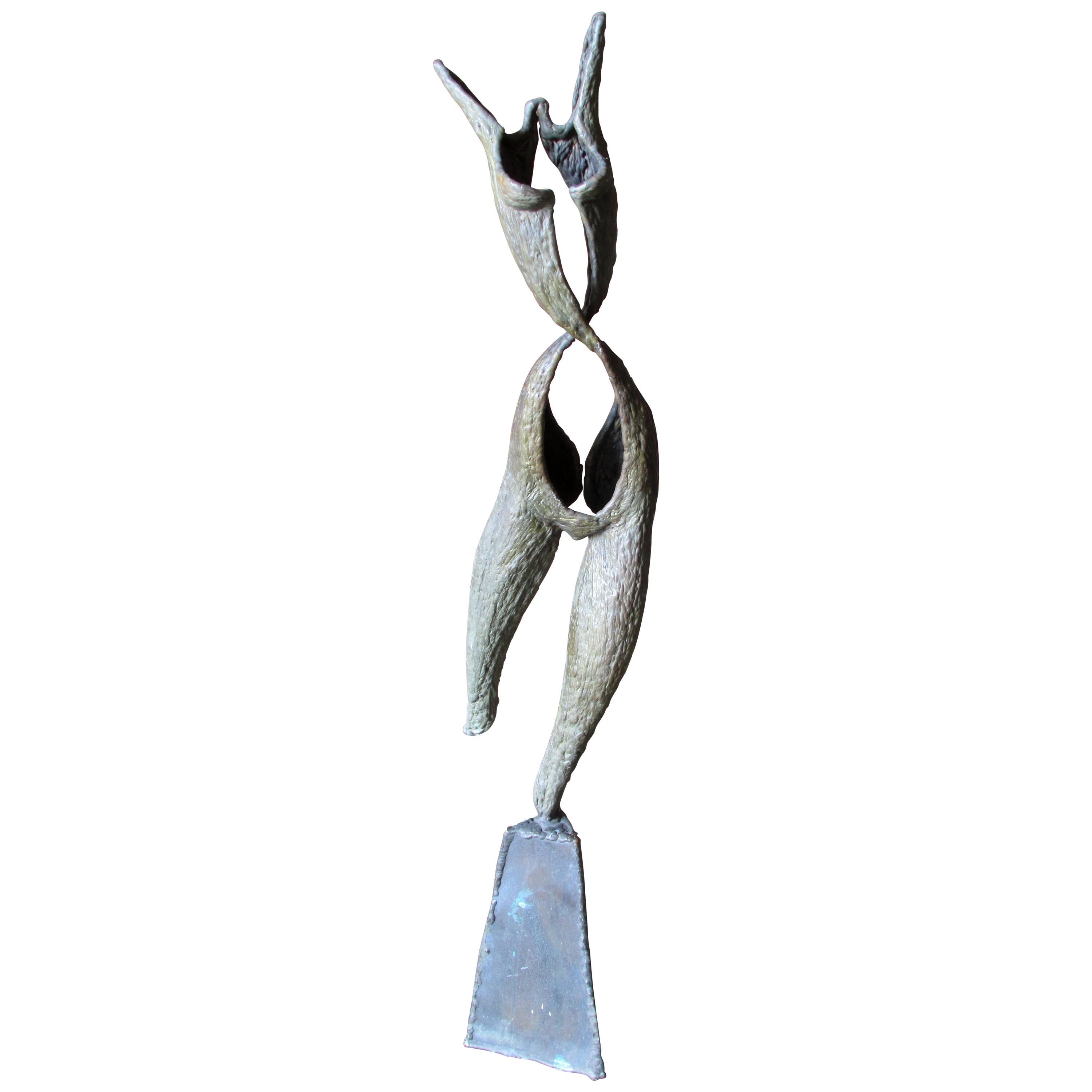 Brutalist Abstract Bronze Nude Sculpture For Sale