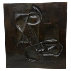 Brutalist / Abstract Bronze Wall Sculpture