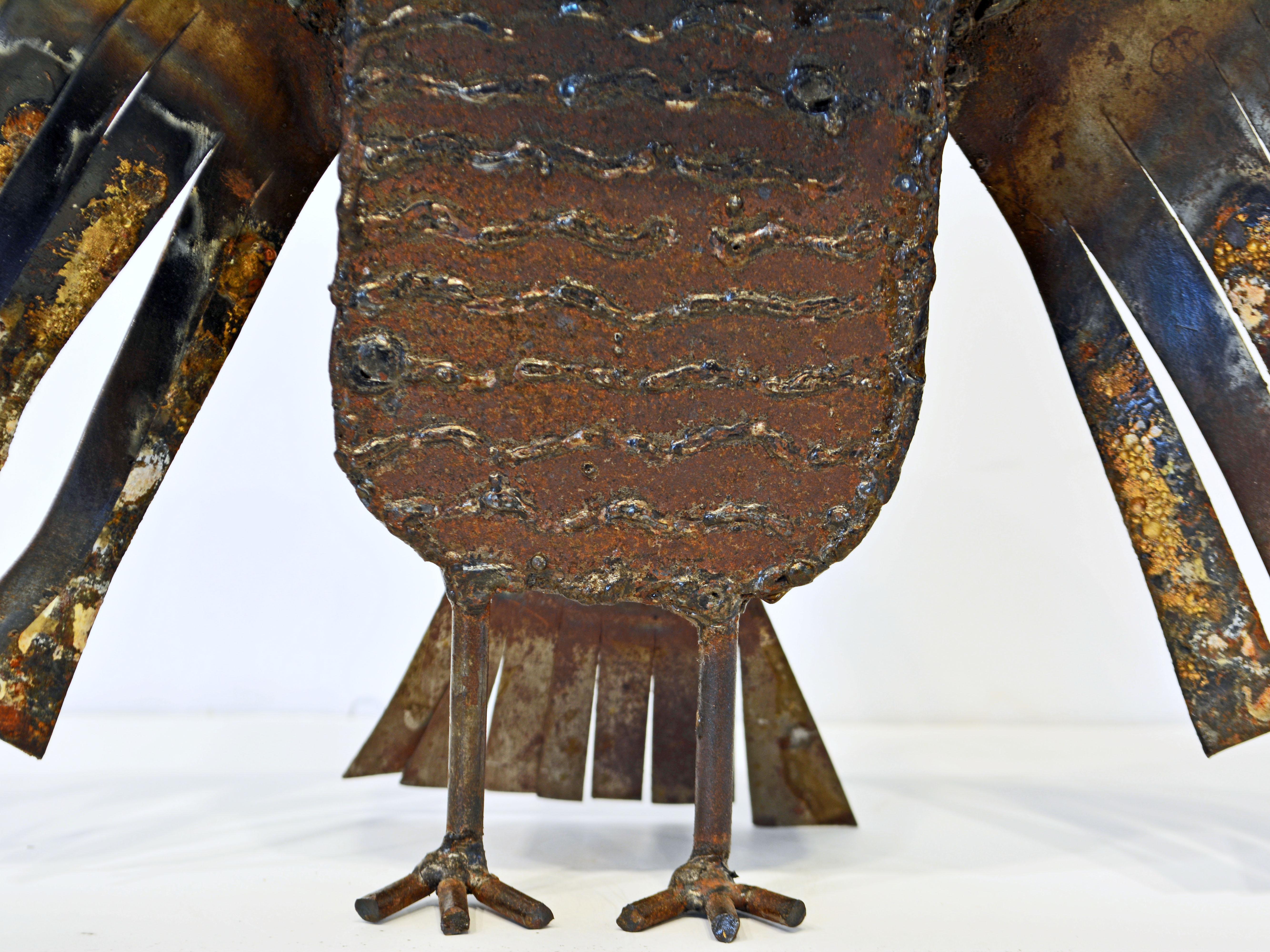 Mid-Century Modern Brutalist Abstract Metal Figure of an Owl by Noted Mexican Artist M. Felguerez