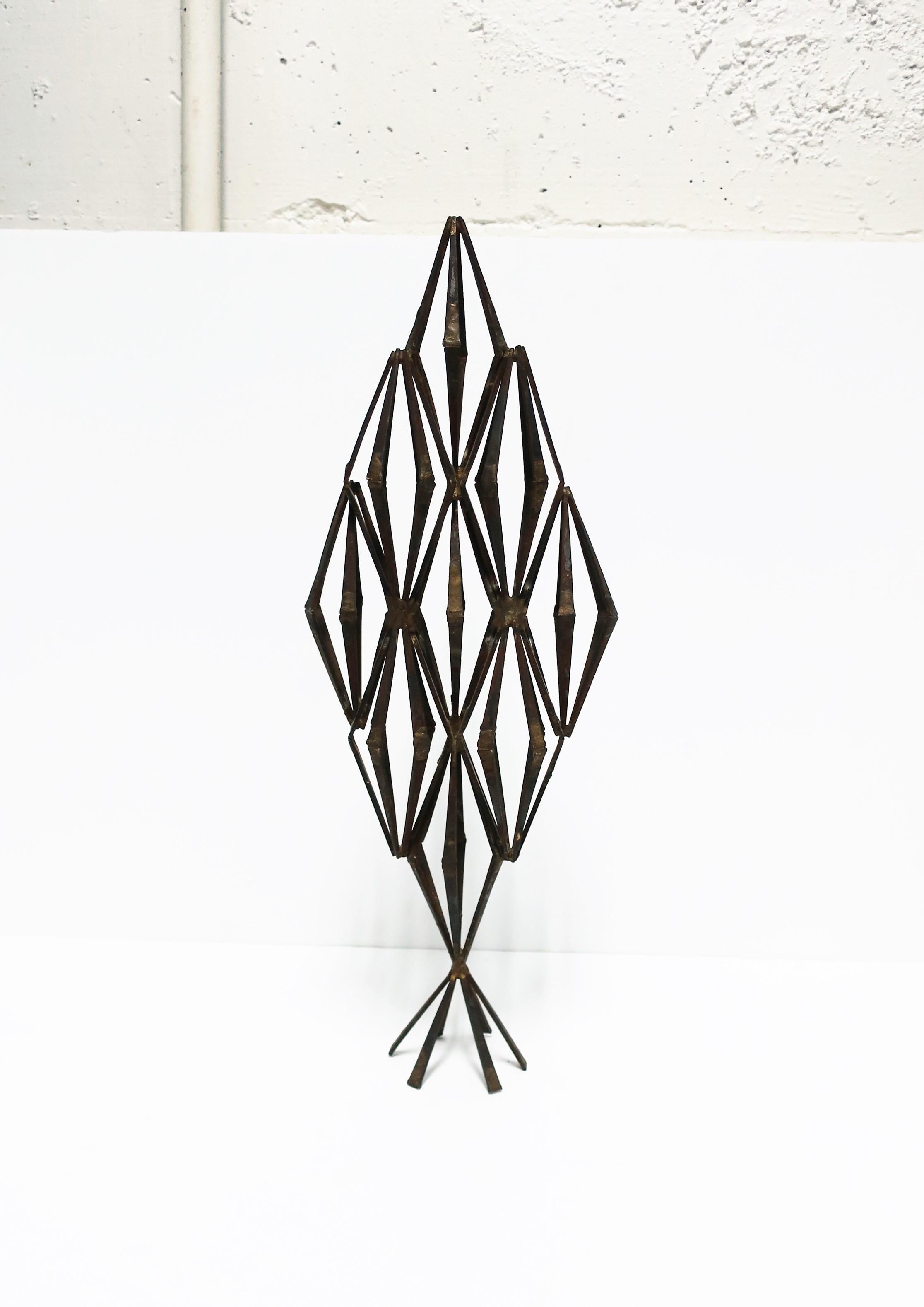 Brutalist Metal Sculpture with Marque Shape In Good Condition For Sale In New York, NY