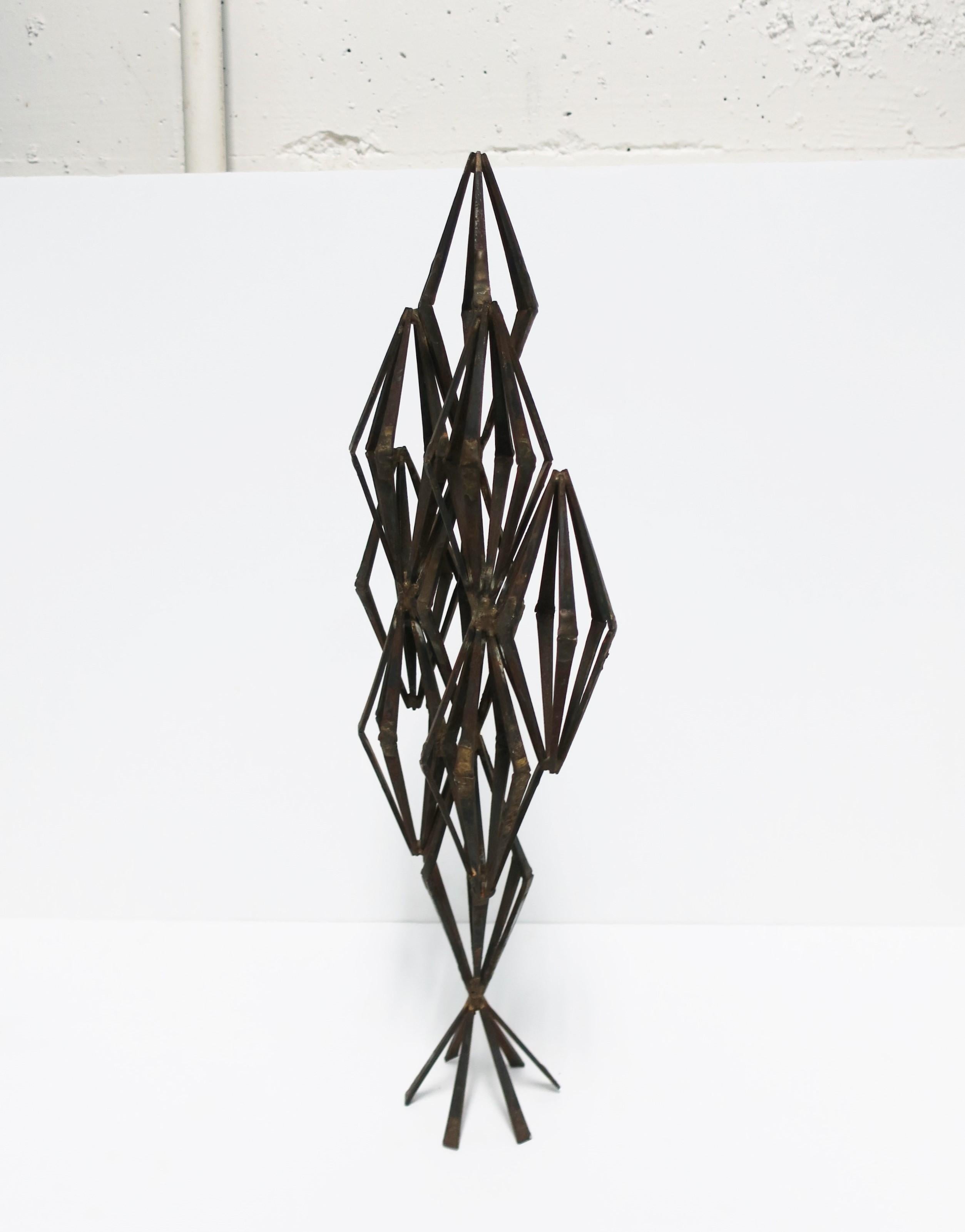 20th Century Brutalist Metal Sculpture with Marque Shape For Sale