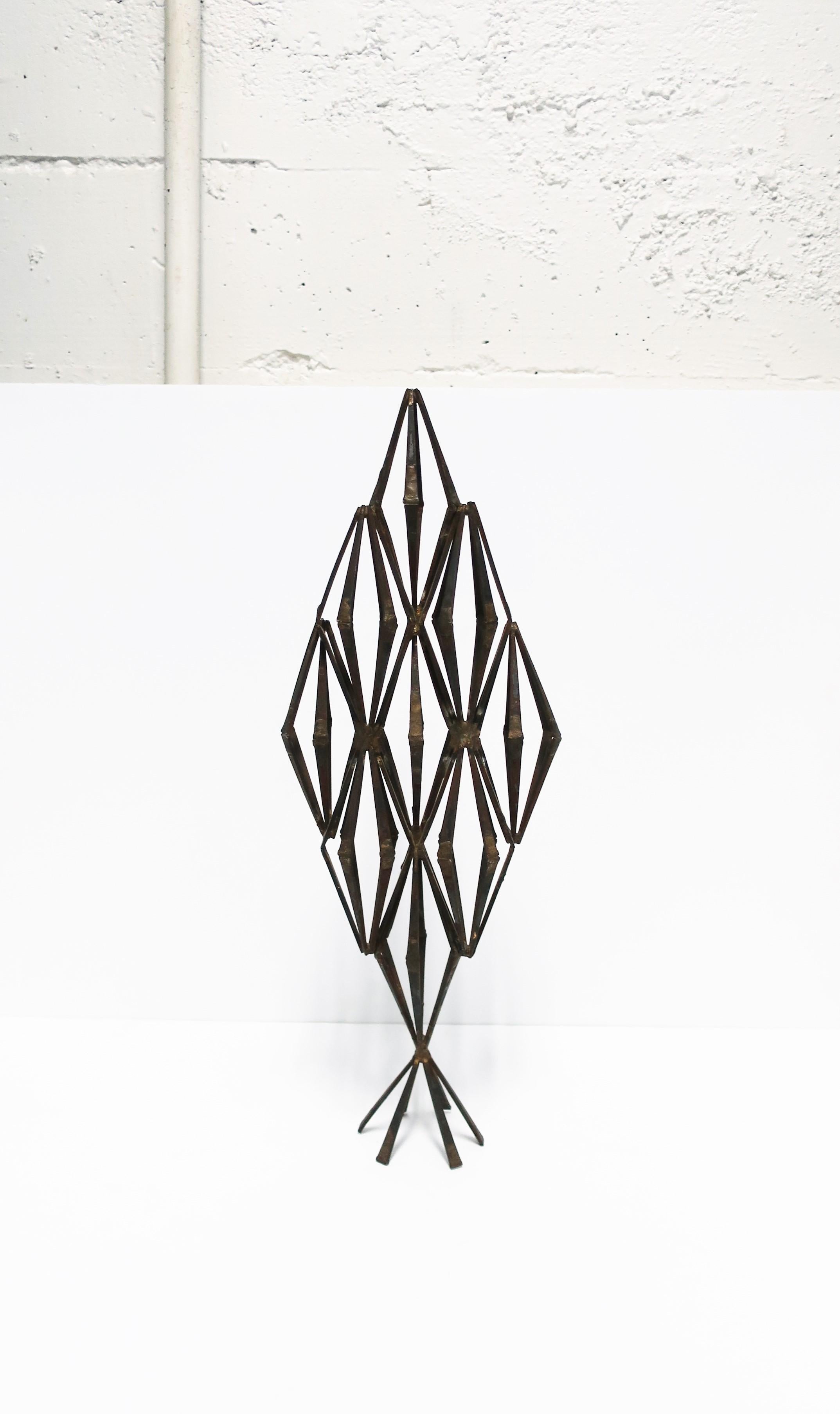 Brutalist Metal Sculpture with Marque Shape For Sale 3