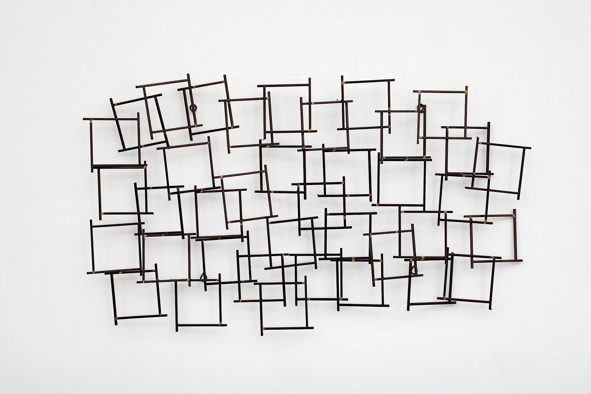 Brutalist Abstract Metal Wall Art Constructed of Spiked Nails 6