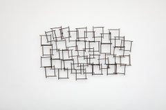 Brutalist Abstract Metal Wall Art Constructed of Spiked Nails