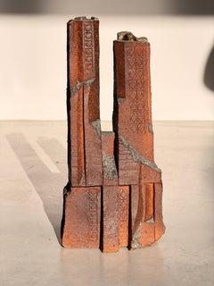 Brutalist Abstract Sculptural in Grogged Stoneware by Jo Rowland – circa 1970