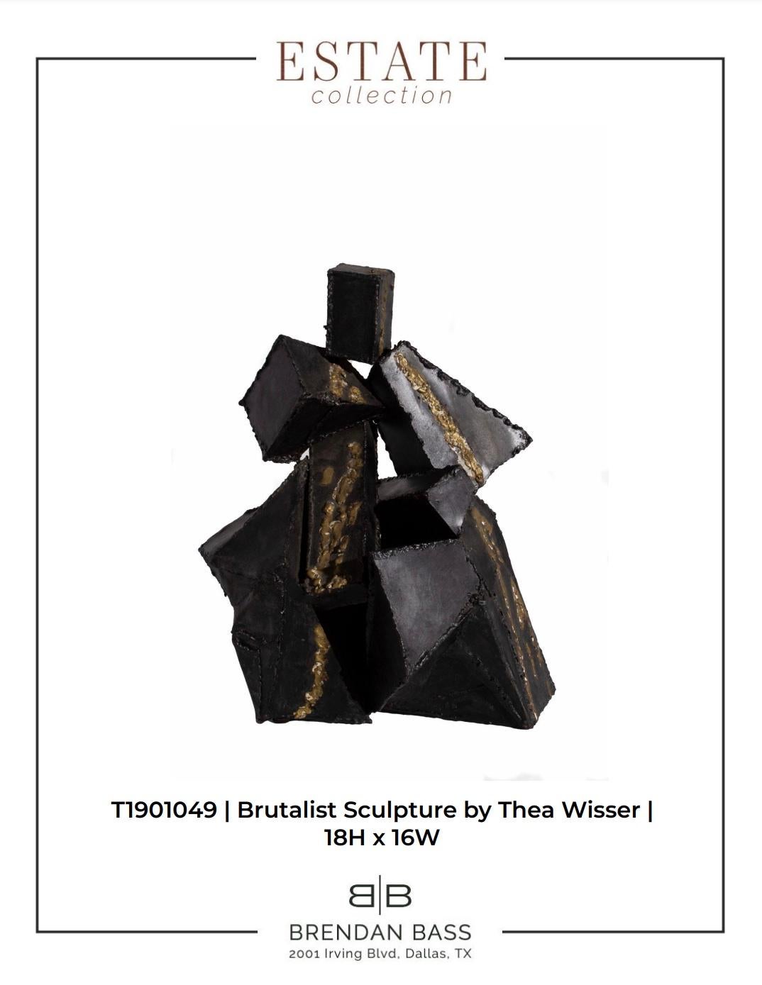Modern Brutalist Abstract Sculpture by Thea Wisser