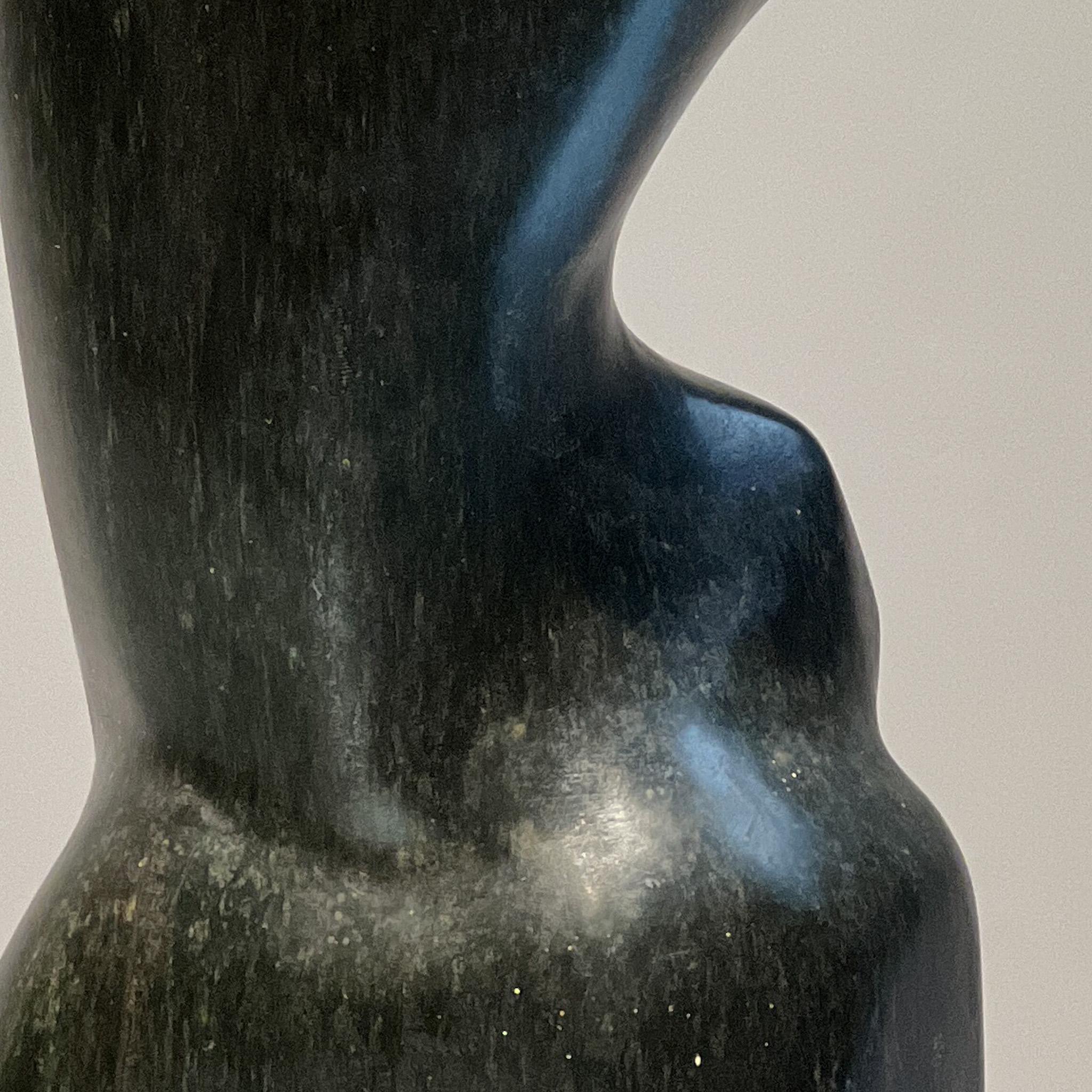 Brutalist abstract sculpture in black stone, Dutch, 1960s 3