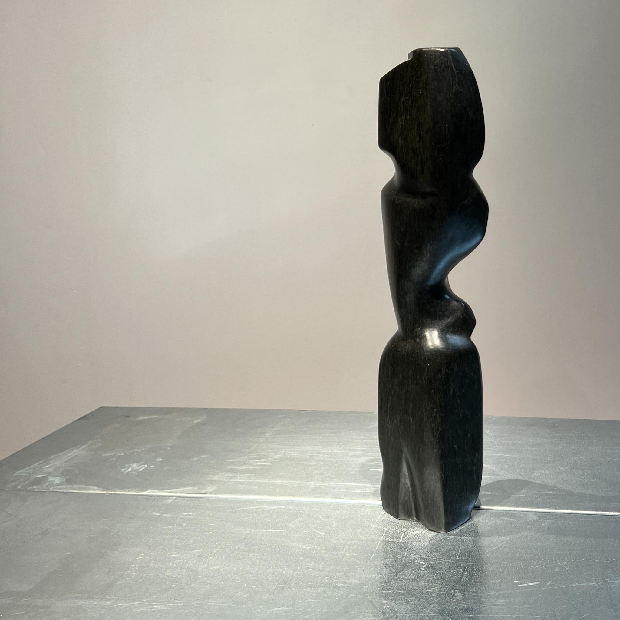Mid-20th Century Brutalist abstract sculpture in black stone, Dutch, 1960s