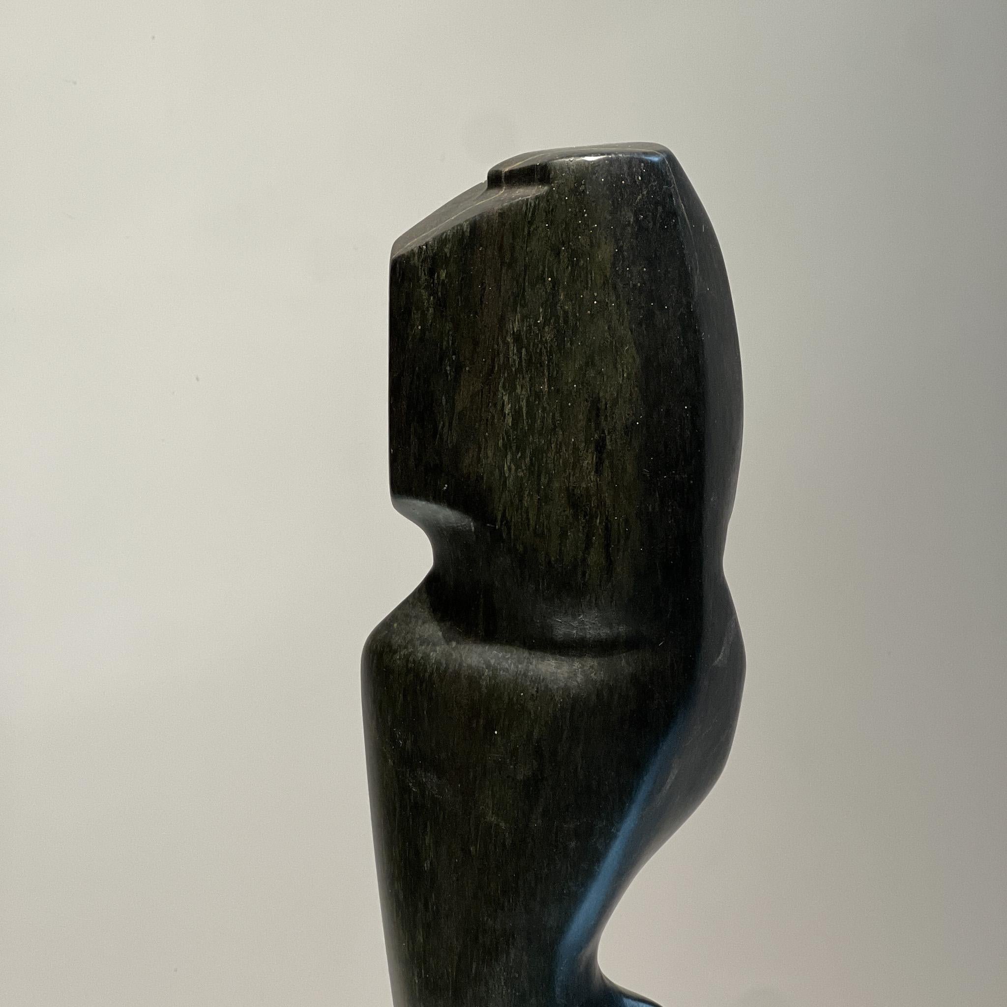 Brutalist abstract sculpture in black stone, Dutch, 1960s 1
