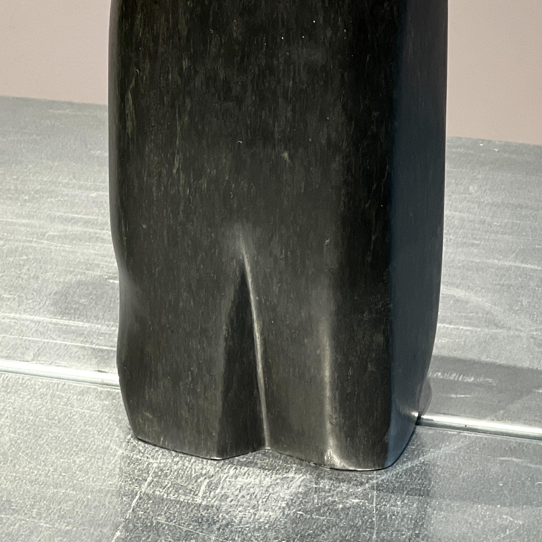 Brutalist abstract sculpture in black stone, Dutch, 1960s 2