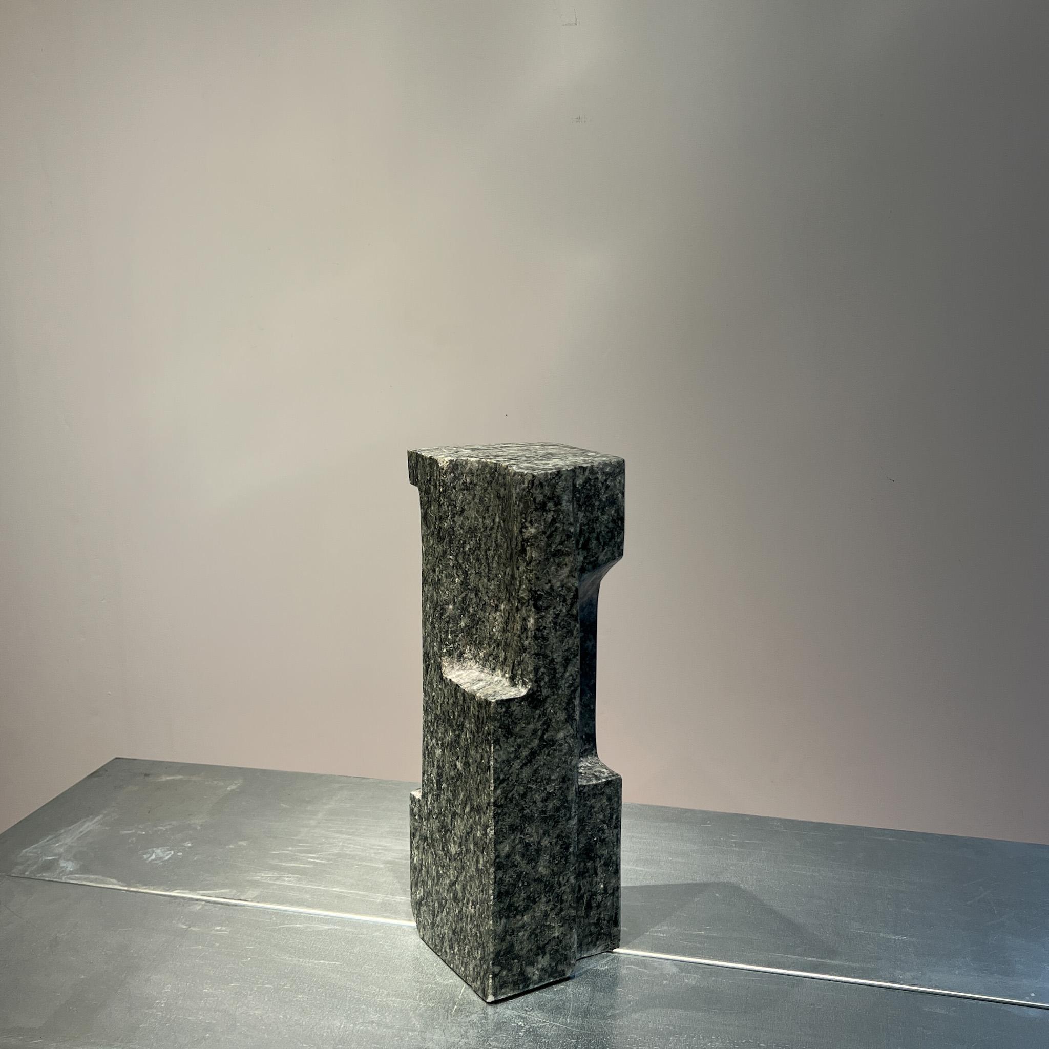 Mid-Century Modern Brutalist abstract sculpture in green granite, Dutch, 1960s, Wotruba style For Sale