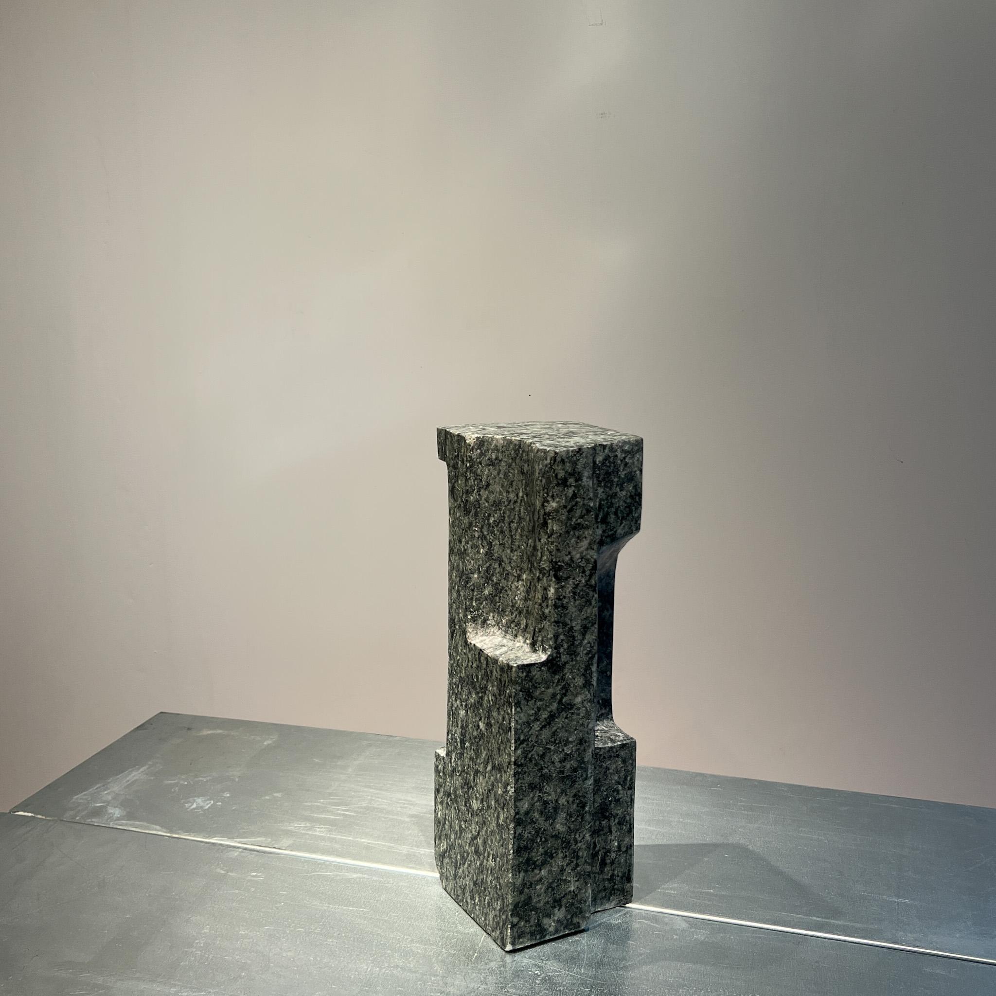 Hand-Crafted Brutalist abstract sculpture in green granite, Dutch, 1960s, Wotruba style For Sale