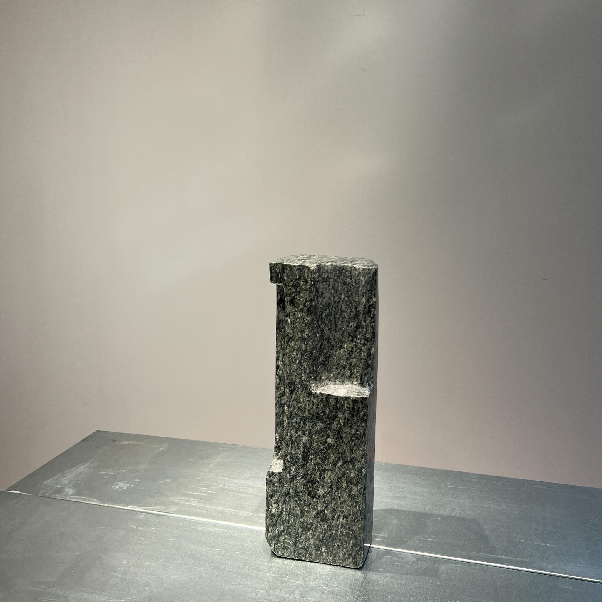 Brutalist abstract sculpture in green granite, Dutch, 1960s, Wotruba style In Good Condition For Sale In AMSTERDAM, NL