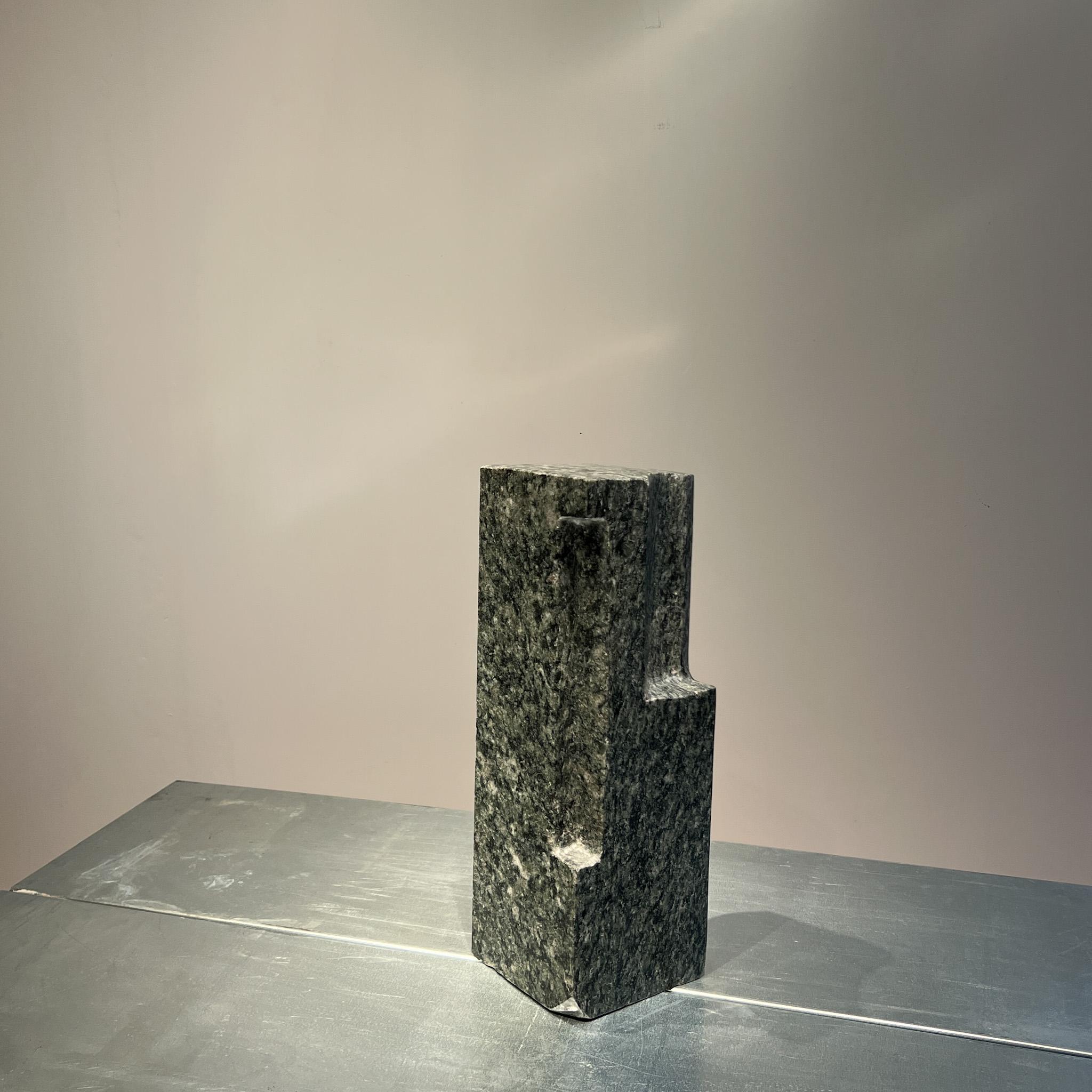 Mid-20th Century Brutalist abstract sculpture in green granite, Dutch, 1960s, Wotruba style For Sale