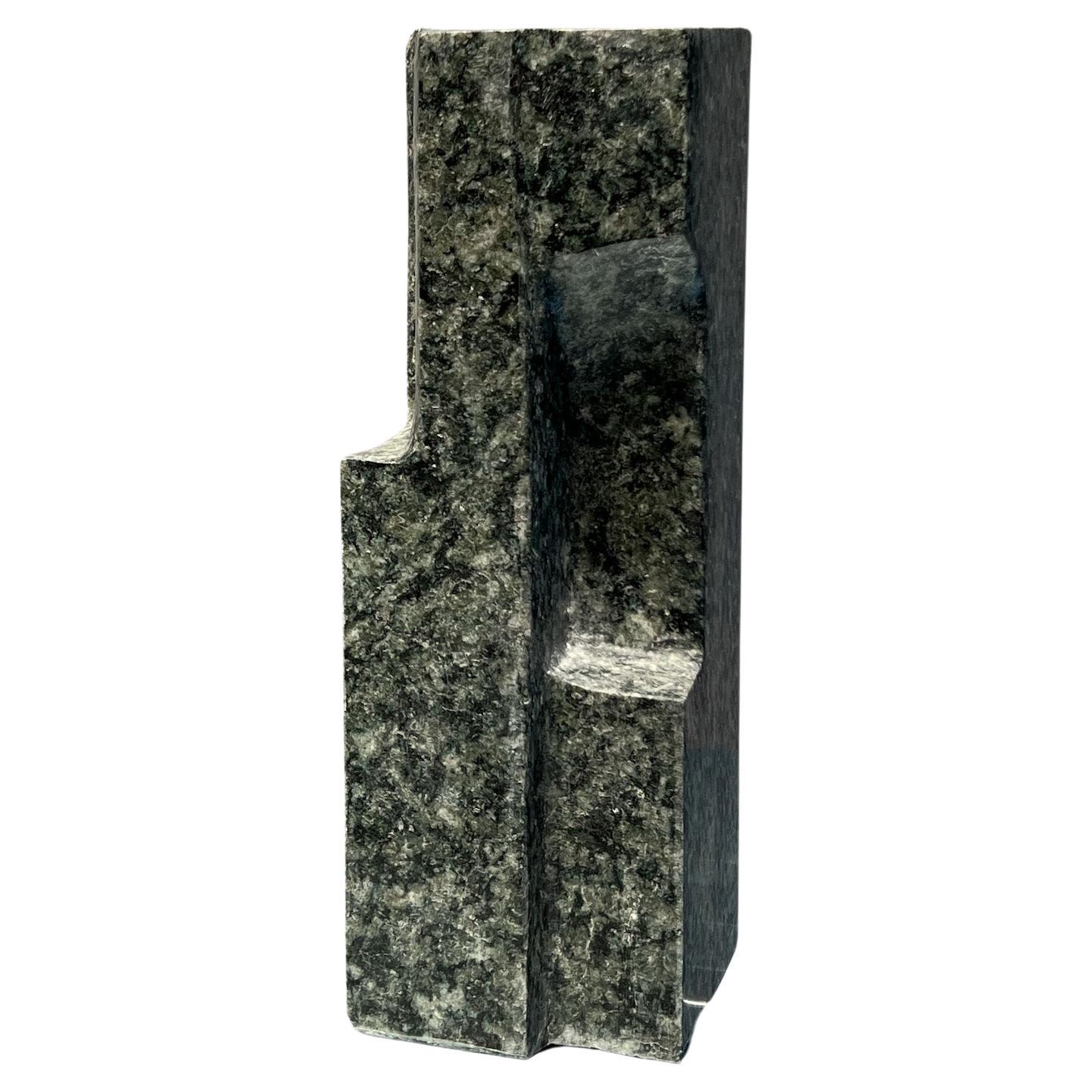 Brutalist abstract sculpture in green granite, Dutch, 1960s, Wotruba style For Sale