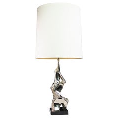 Vintage Brutalist Abstract "Sitting Nude" Chrome Lamp by Richard Barr for Laurel Lamp Co