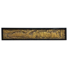 Brutalist Abstract Wall Art, Vintage Embossed Brass, Patinated Hammered Metal
