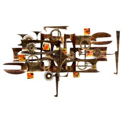 Brutalist Abstract Wall Sculpture by William Vose