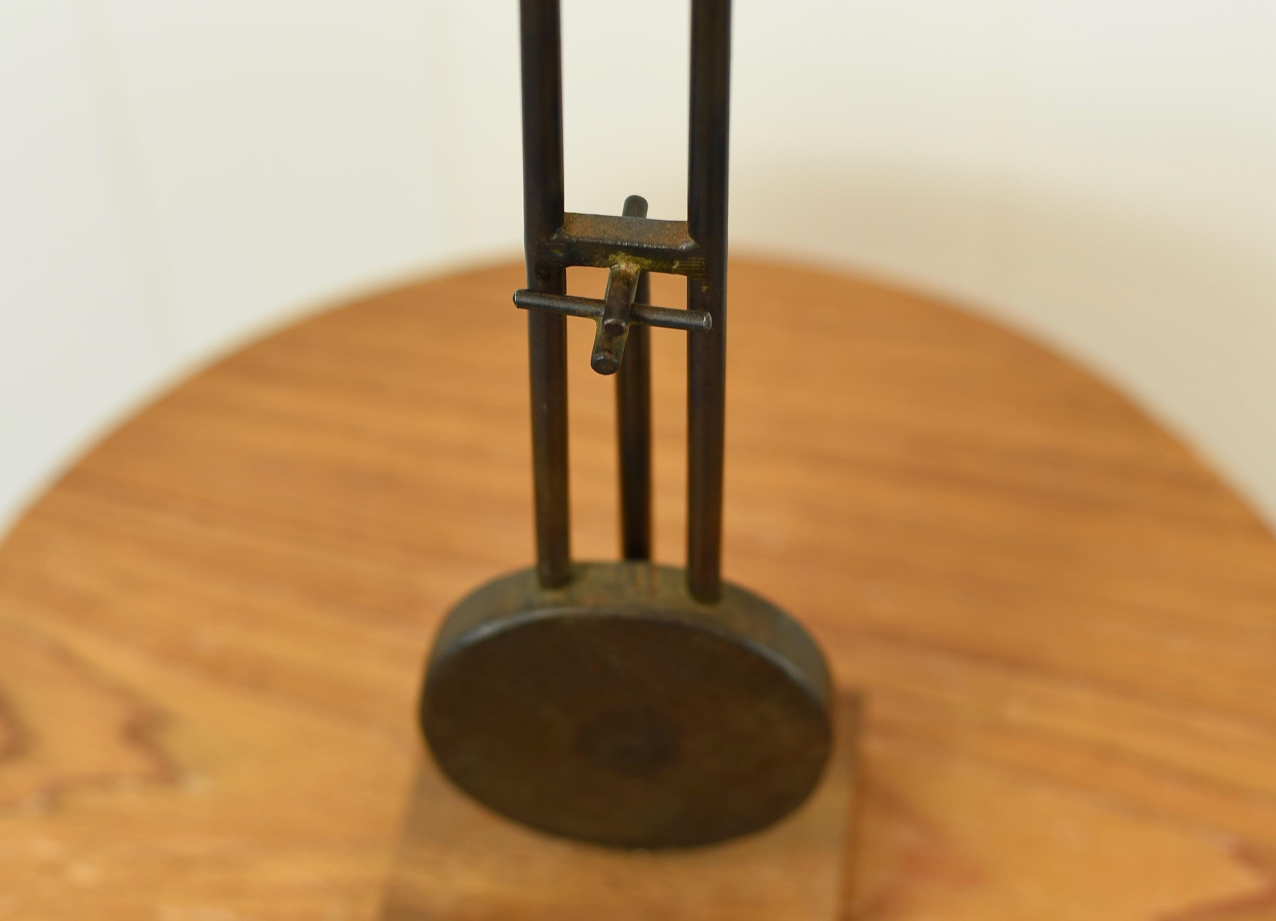 Brutalist Abstract Welded Steel Pendulum Mid Century Modern Kinetic Sculpture For Sale 4