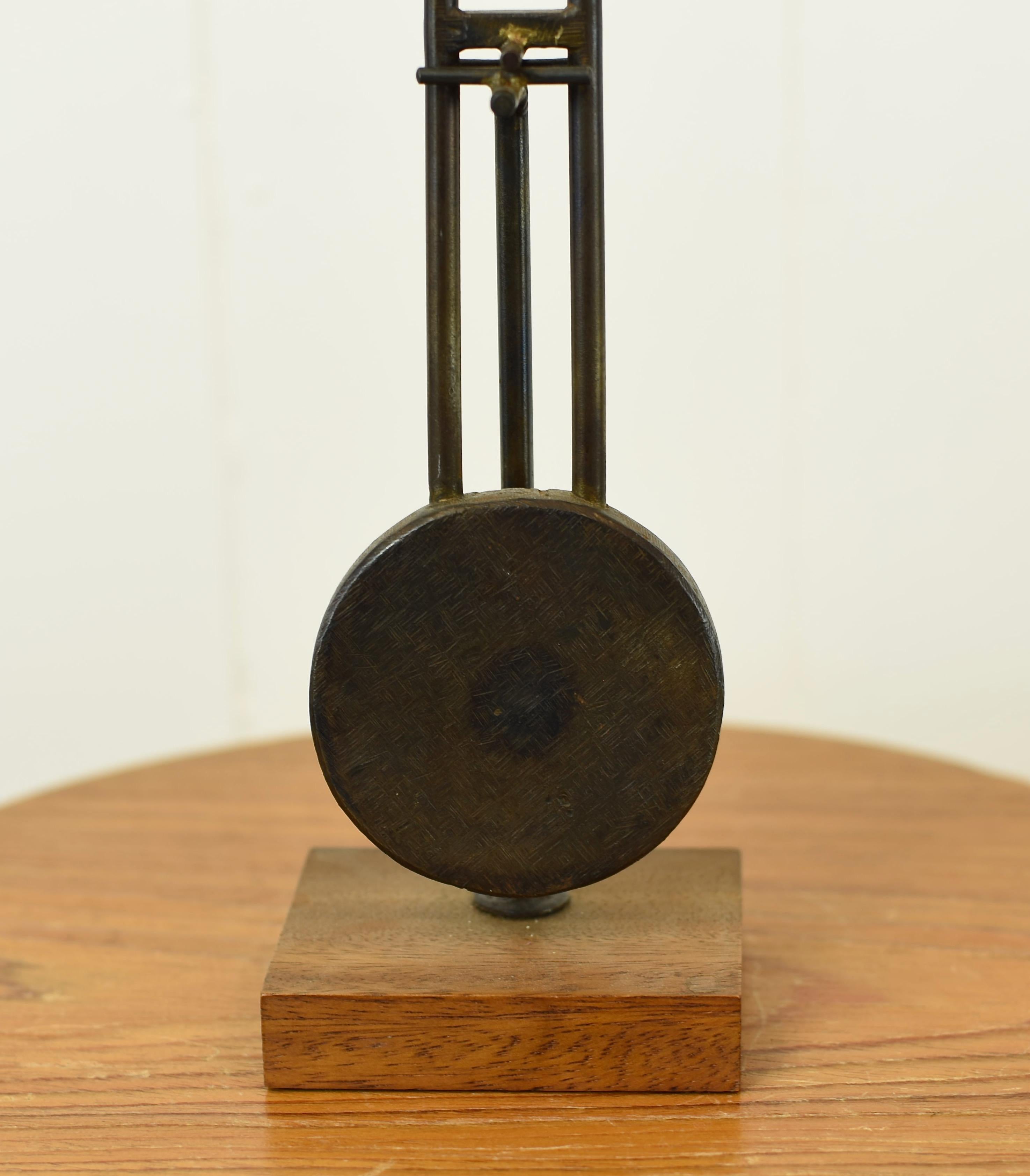 Brutalist Abstract Welded Steel Pendulum Mid Century Modern Kinetic Sculpture For Sale 5