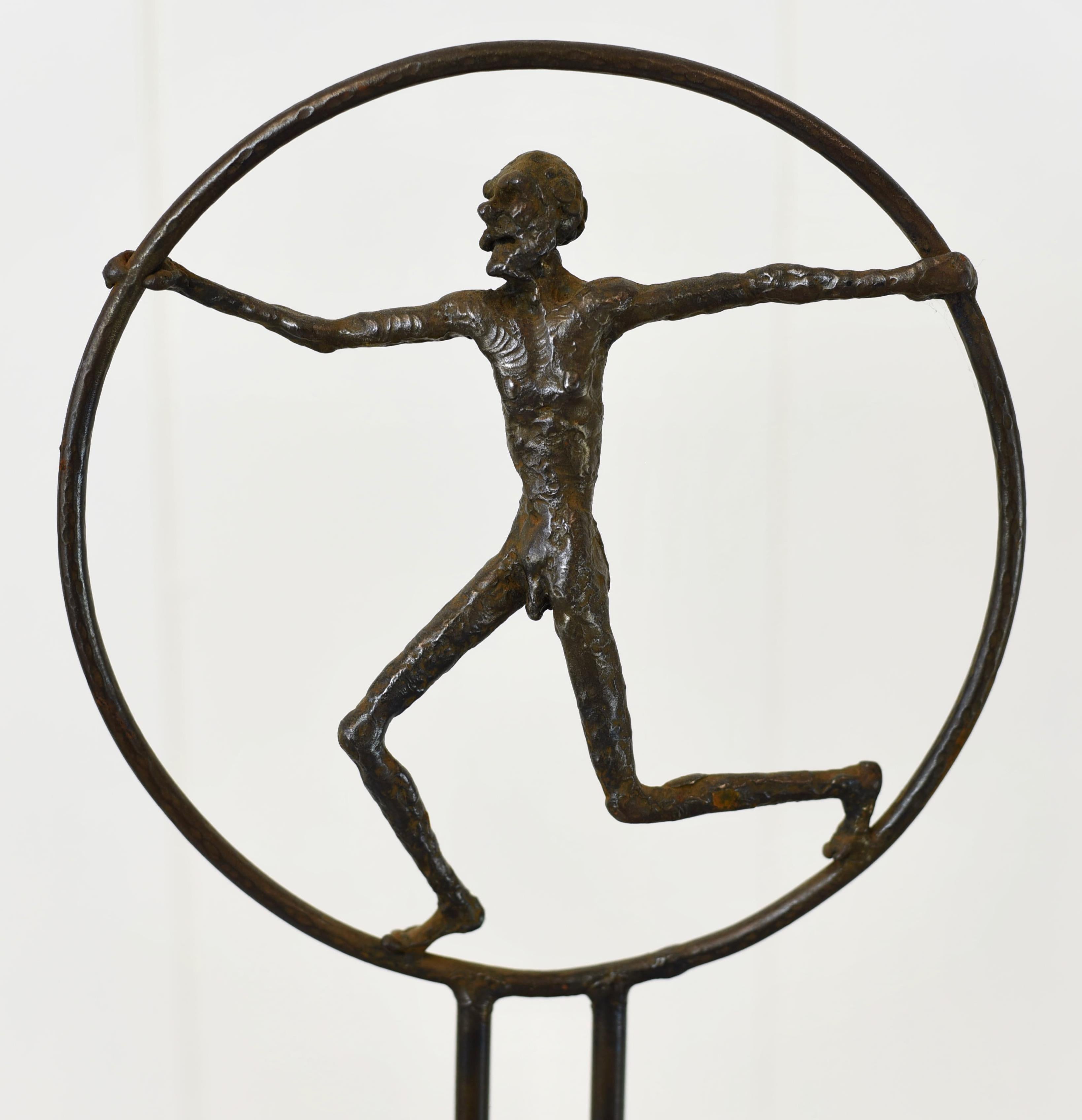 Brutalist Abstract Welded Steel Pendulum Mid Century Modern Kinetic Sculpture For Sale 6