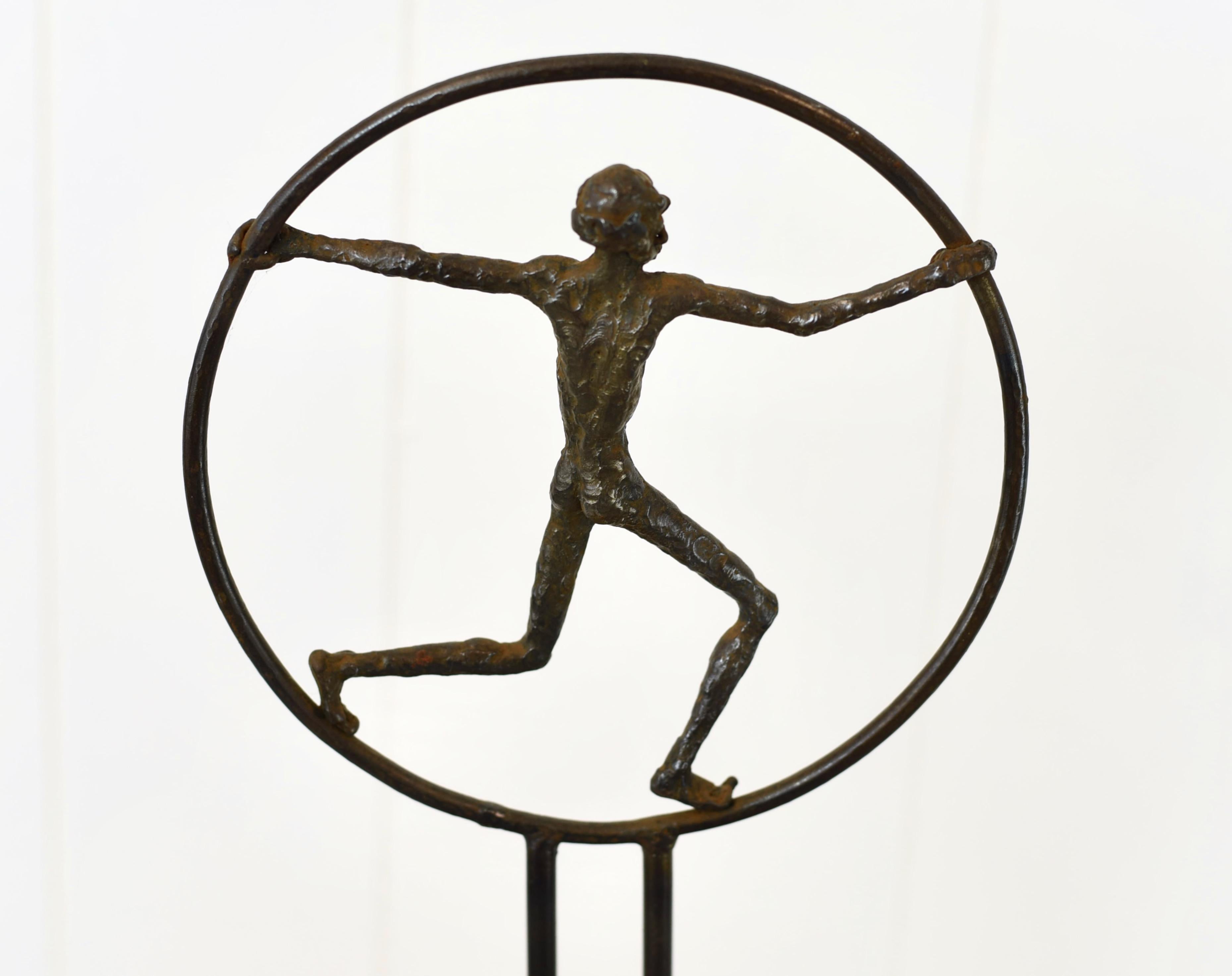 Brutalist Abstract Welded Steel Pendulum Mid Century Modern Kinetic Sculpture For Sale 1