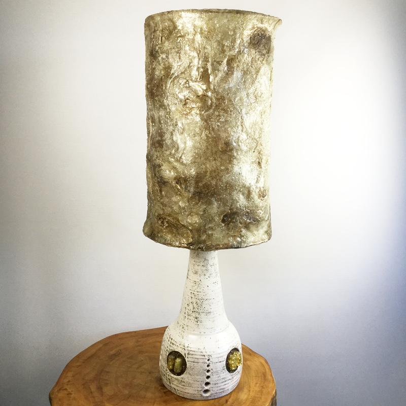 Hand-Crafted Brutalist Accolay Ceramic Table Lamp, 1960s